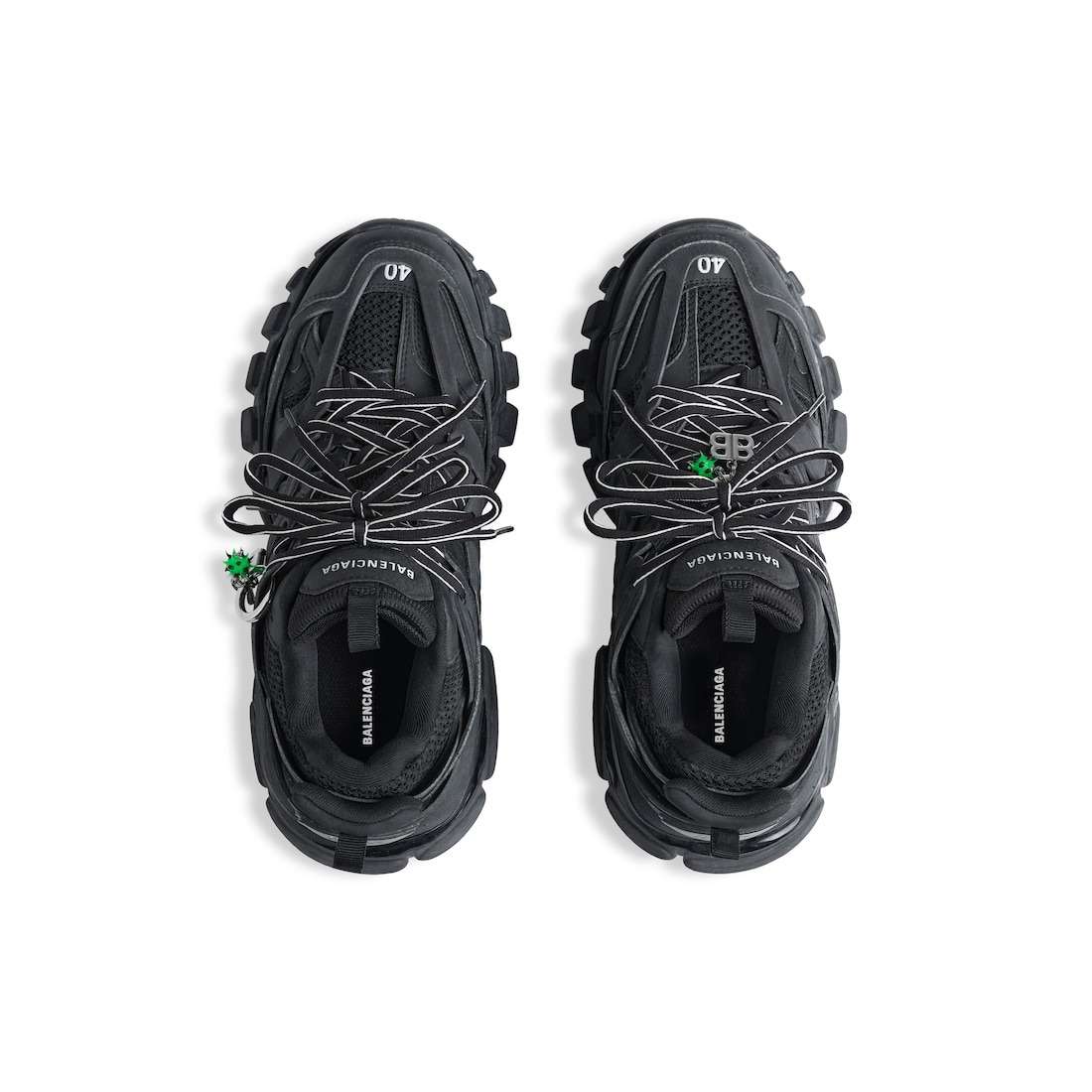 Women's Track Sneaker With Charms in Black - 6