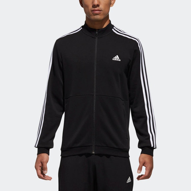 adidas Cm Tt Ft 3s Sports Stylish Knit Stand Collar Jacket Black DU6783 - 3