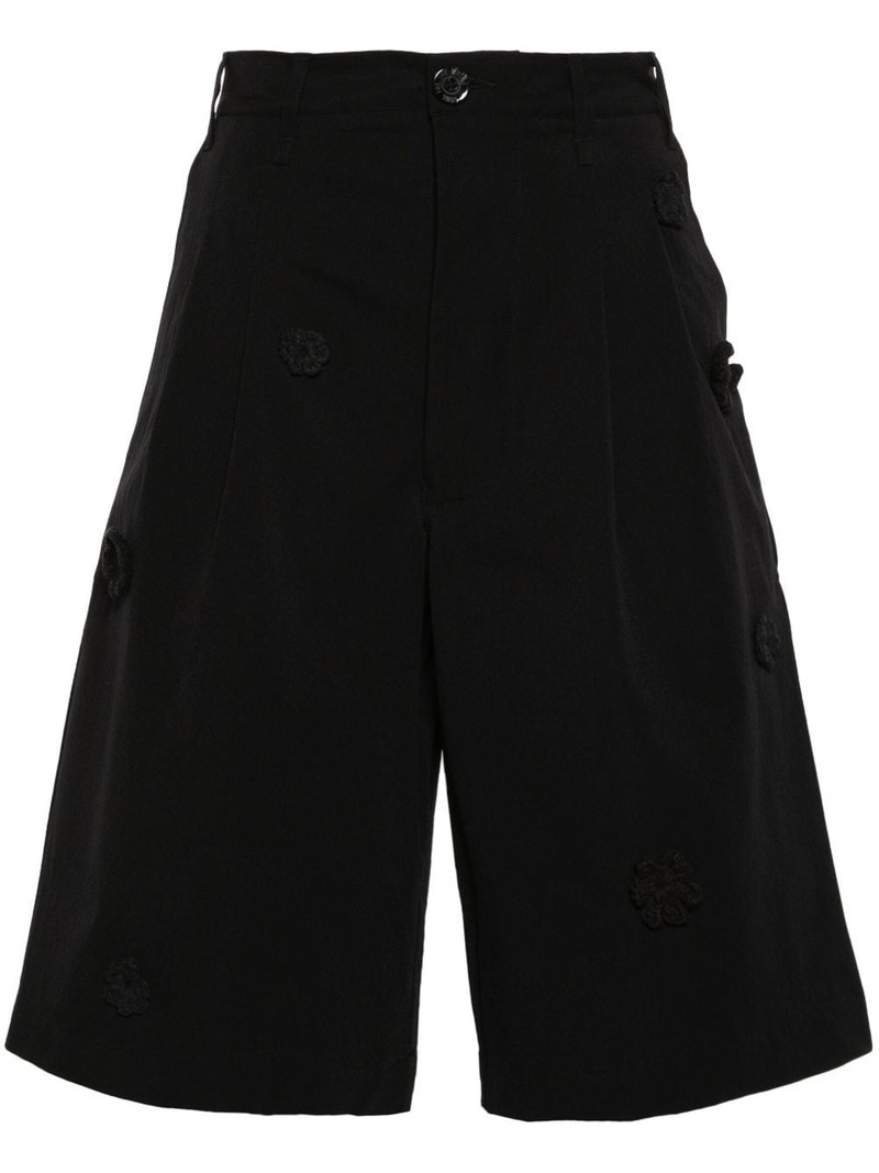 floral-appliquÃ© tailored shorts 1