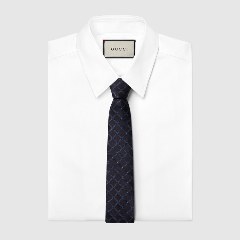 GUCCI Gucci logo silk jacquard tie outlook