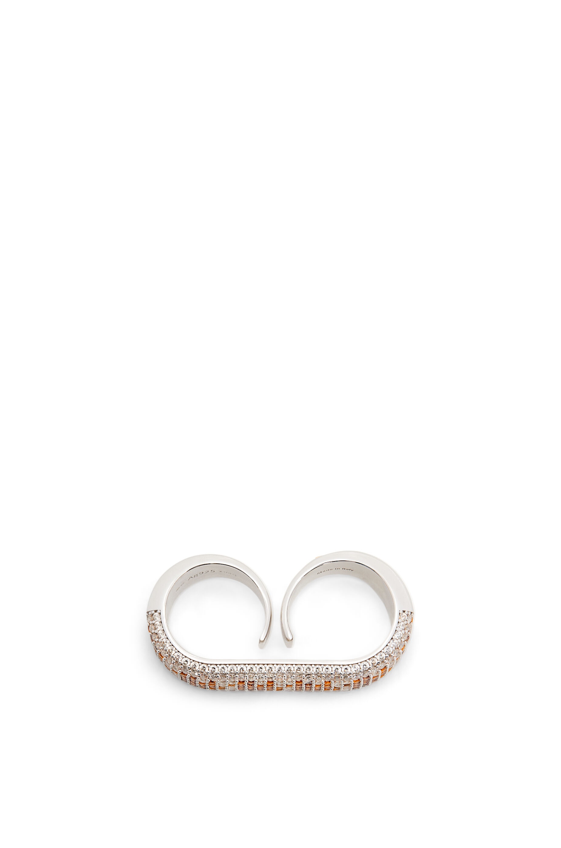 Double Pavé ring in sterling silver and crystals - 3