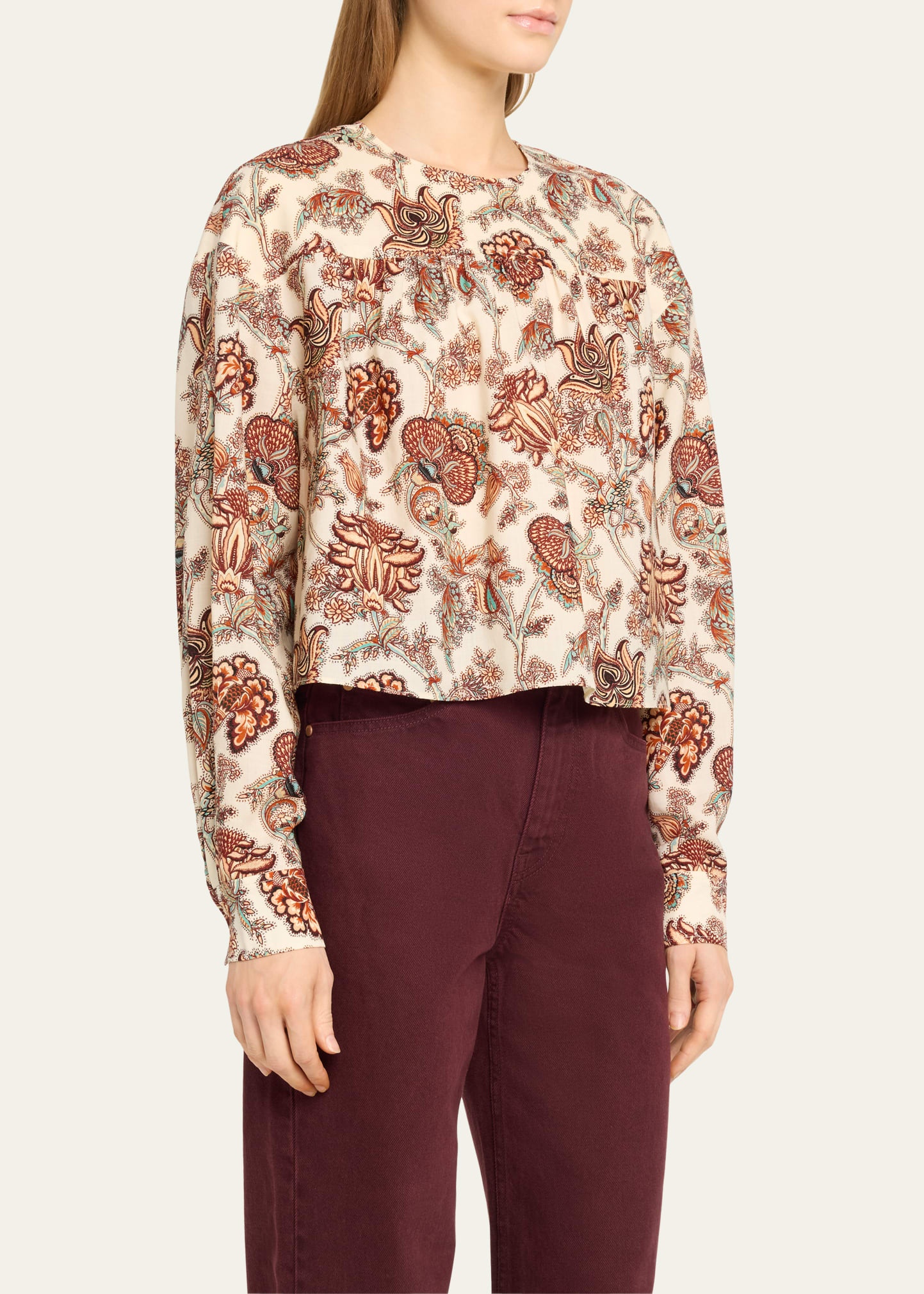 Esen Wool-Blend Floral-Print Blouse - 4