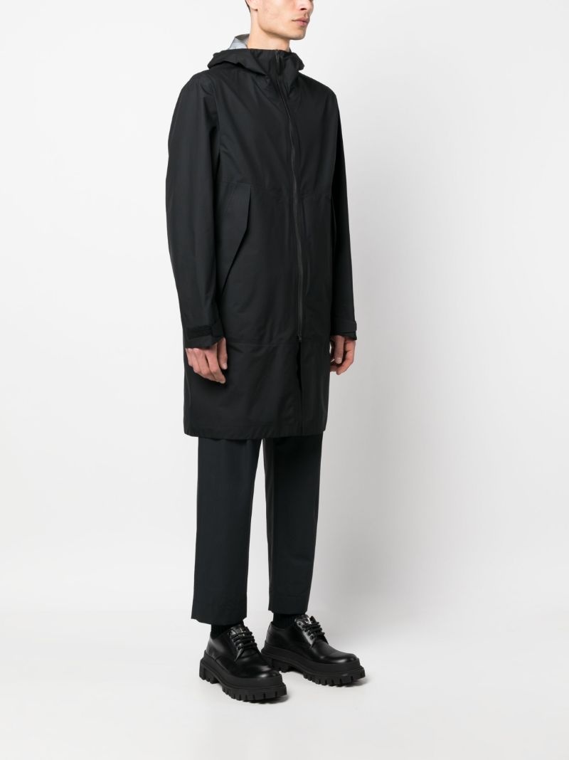 zip-up hooded coat - 3