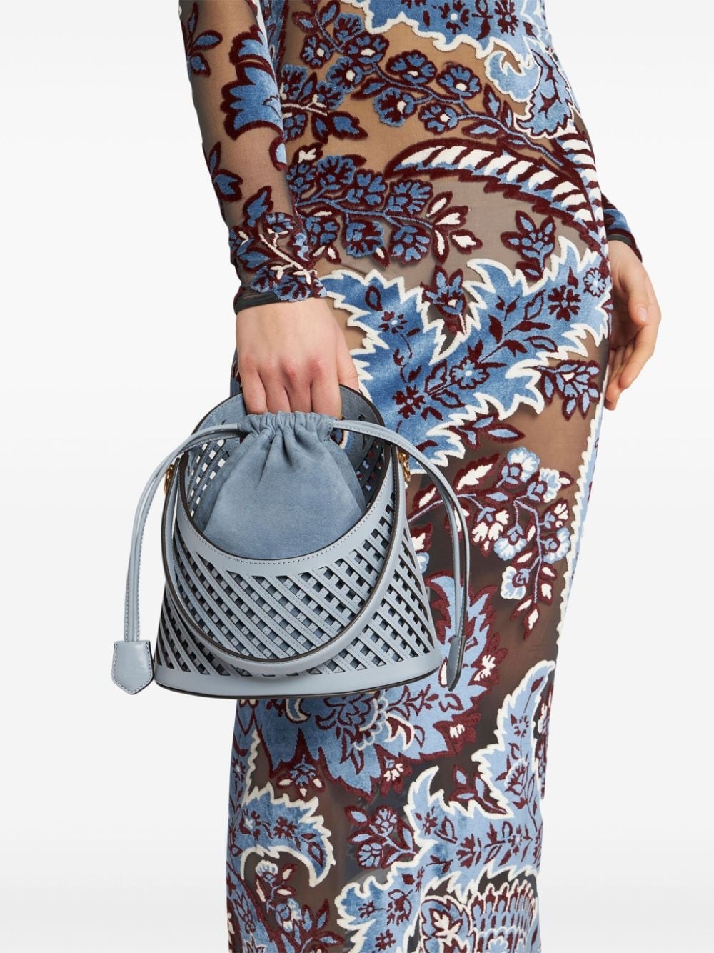 medium Saturno grid cut-out crossbody bag - 2