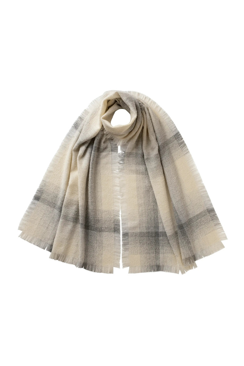 Blurred Bouclé White Scarf 1