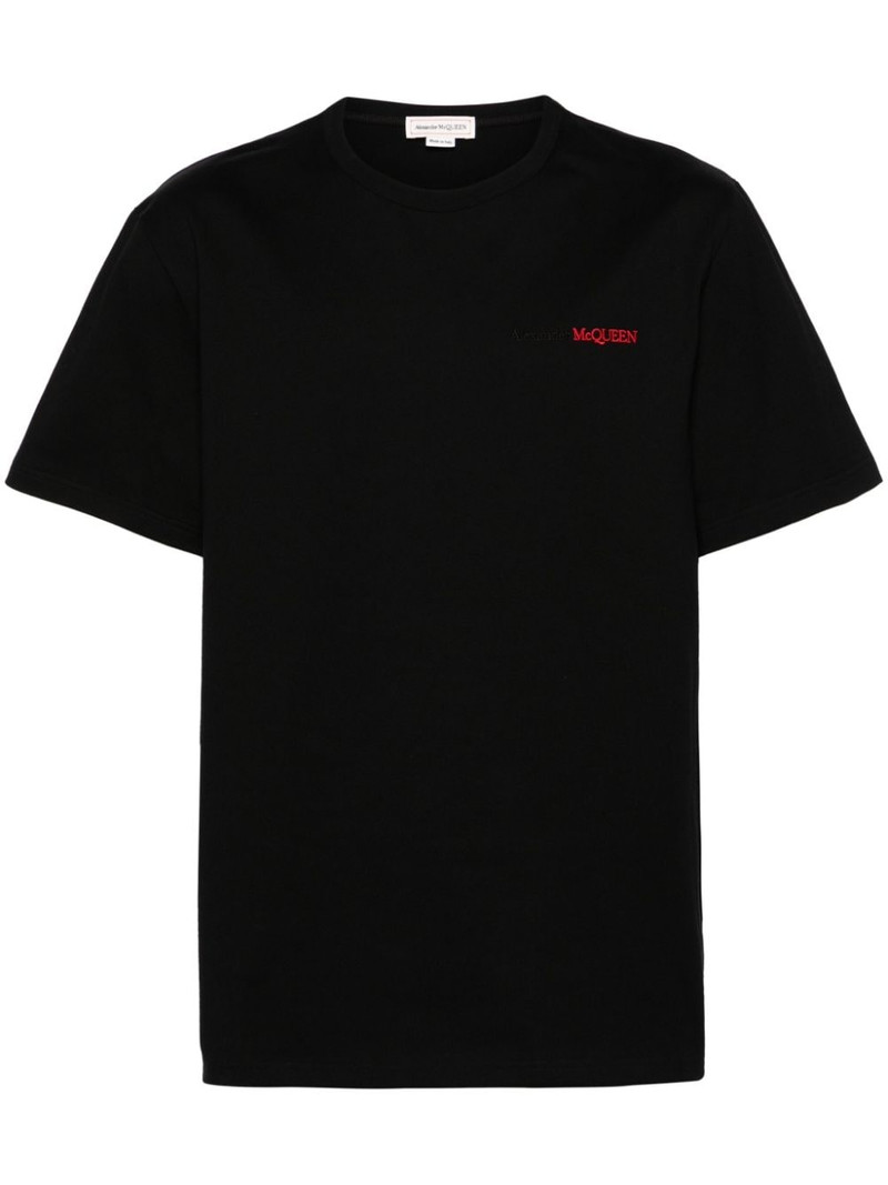 logo-embroidered cotton T-shirt 1