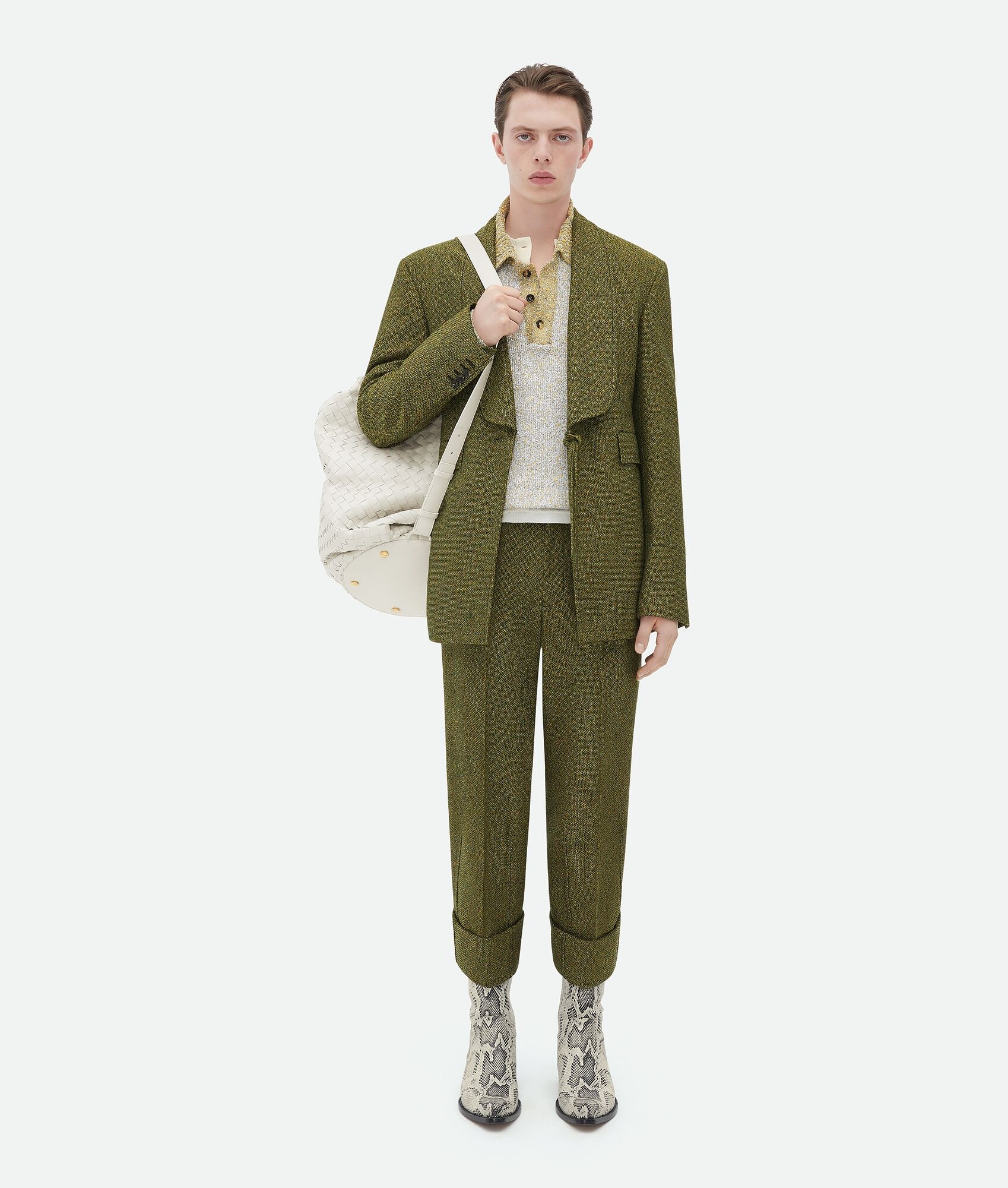 Shawl Collar Textured Cotton Jacket - 4