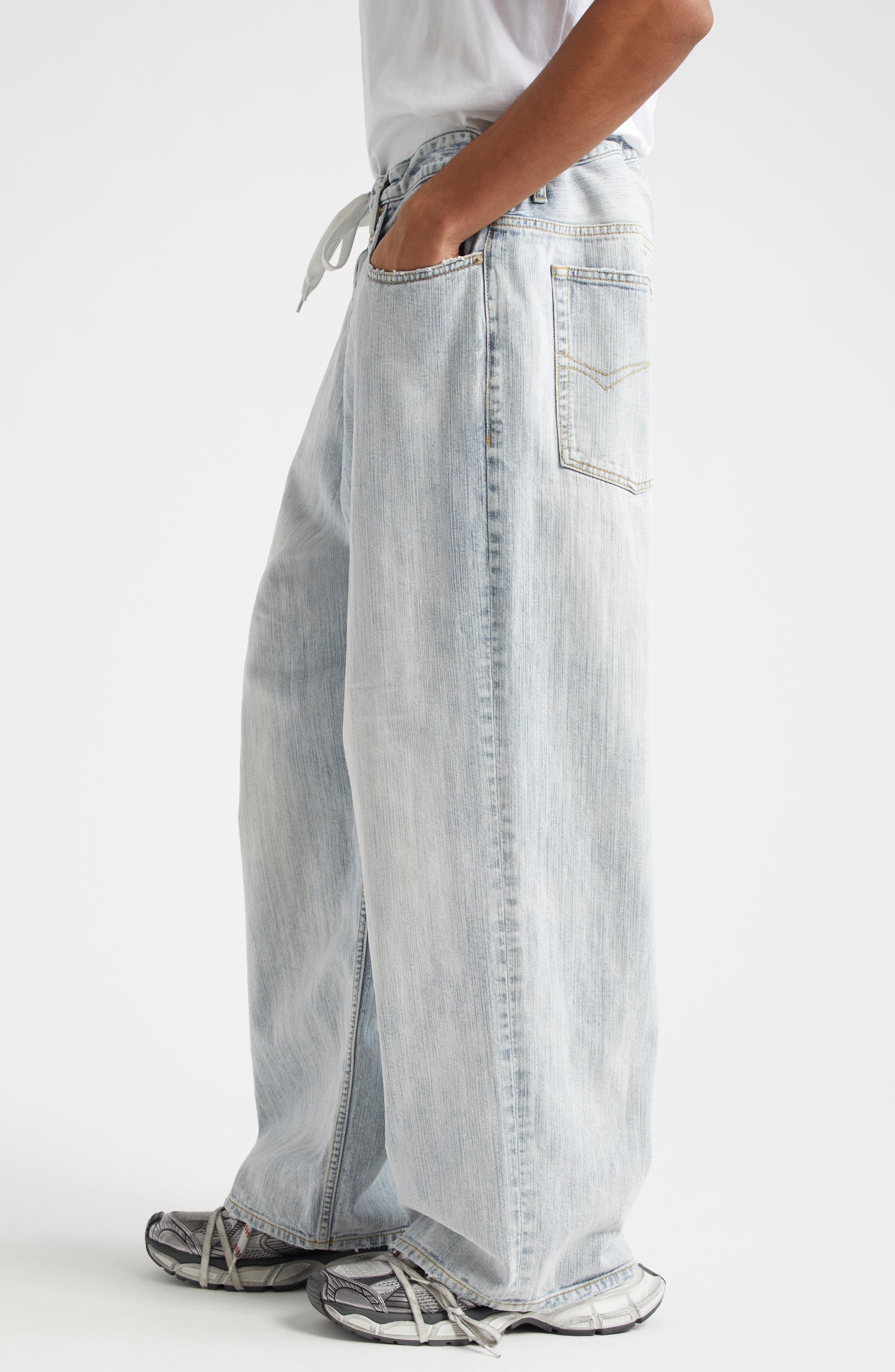 Balenciaga Baggy Denim Jeans in 9780 Bleached Ring at Nordstrom - 3