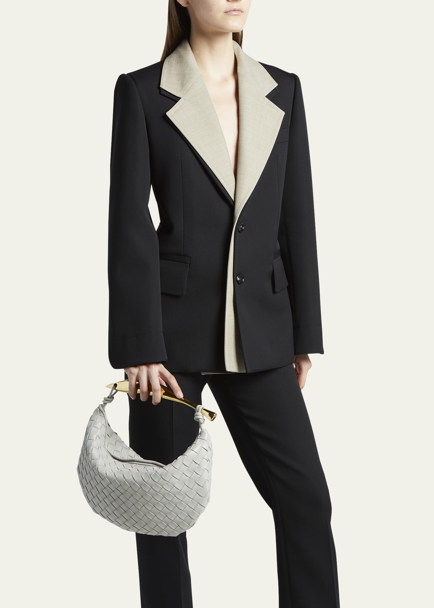 Sardine Intrecciato Napa Top-Handle Bag - 2