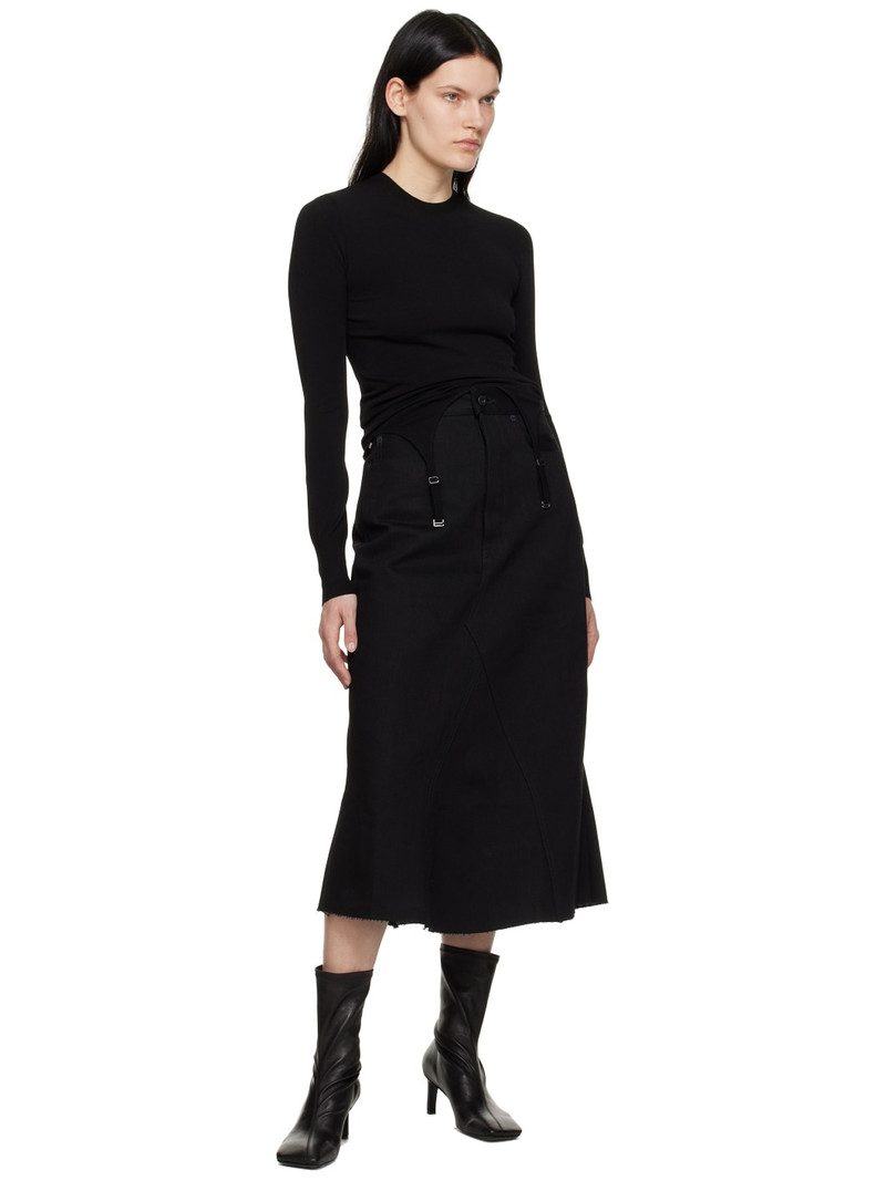 Dion Lee Black Garter Long Sleeve T-Shirt outlook