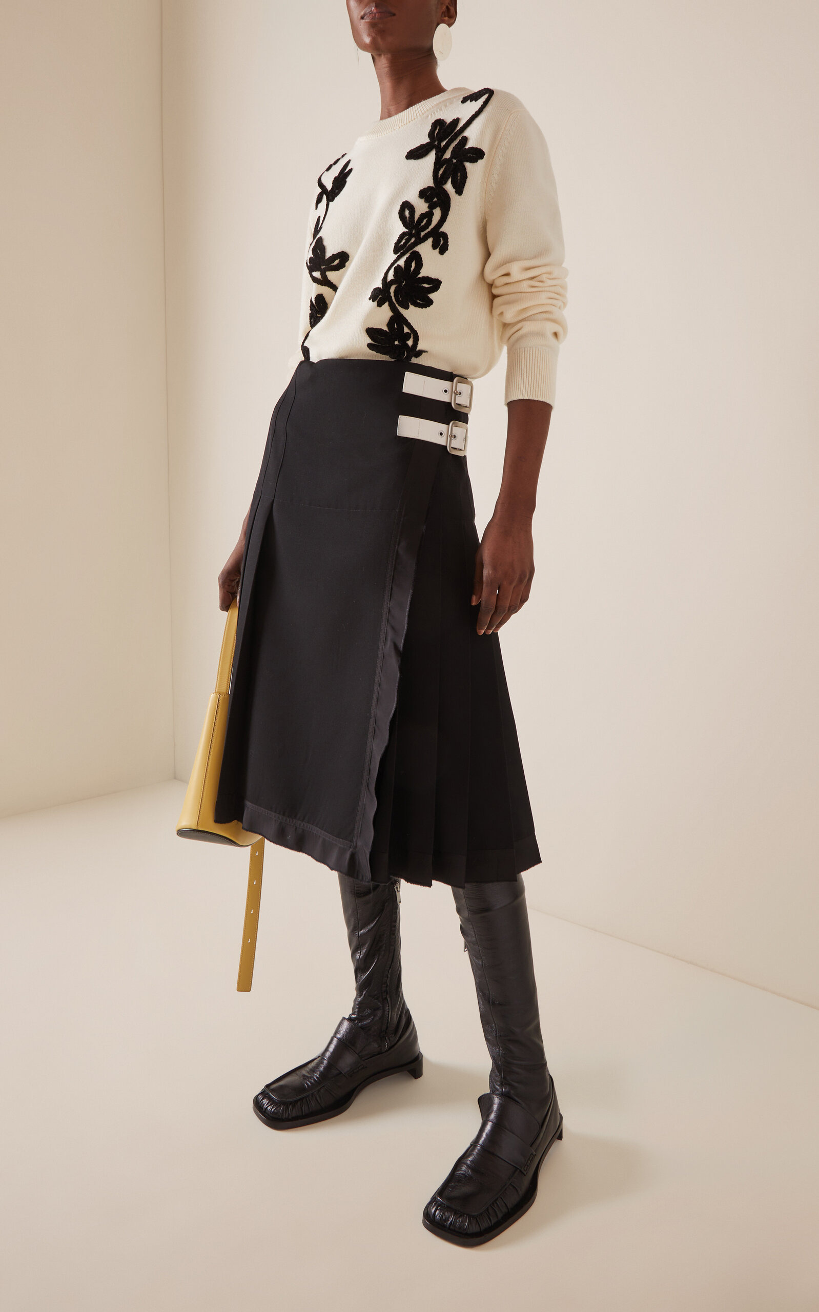 Wool Midi Skirt black - 2