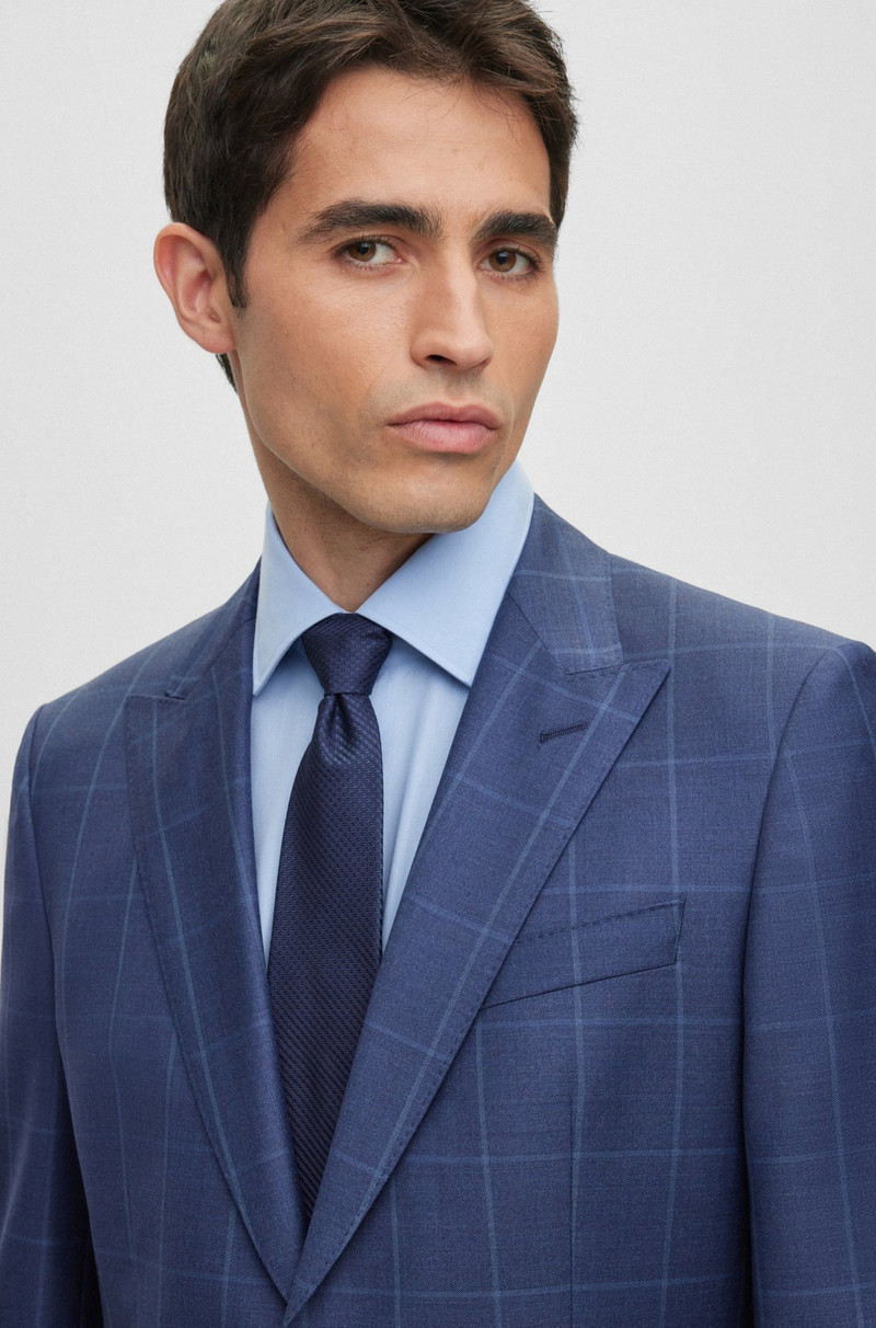 SLIM-FIT TWO-PIECE SUIT IN CHECKED VIRGIN WOOL 5