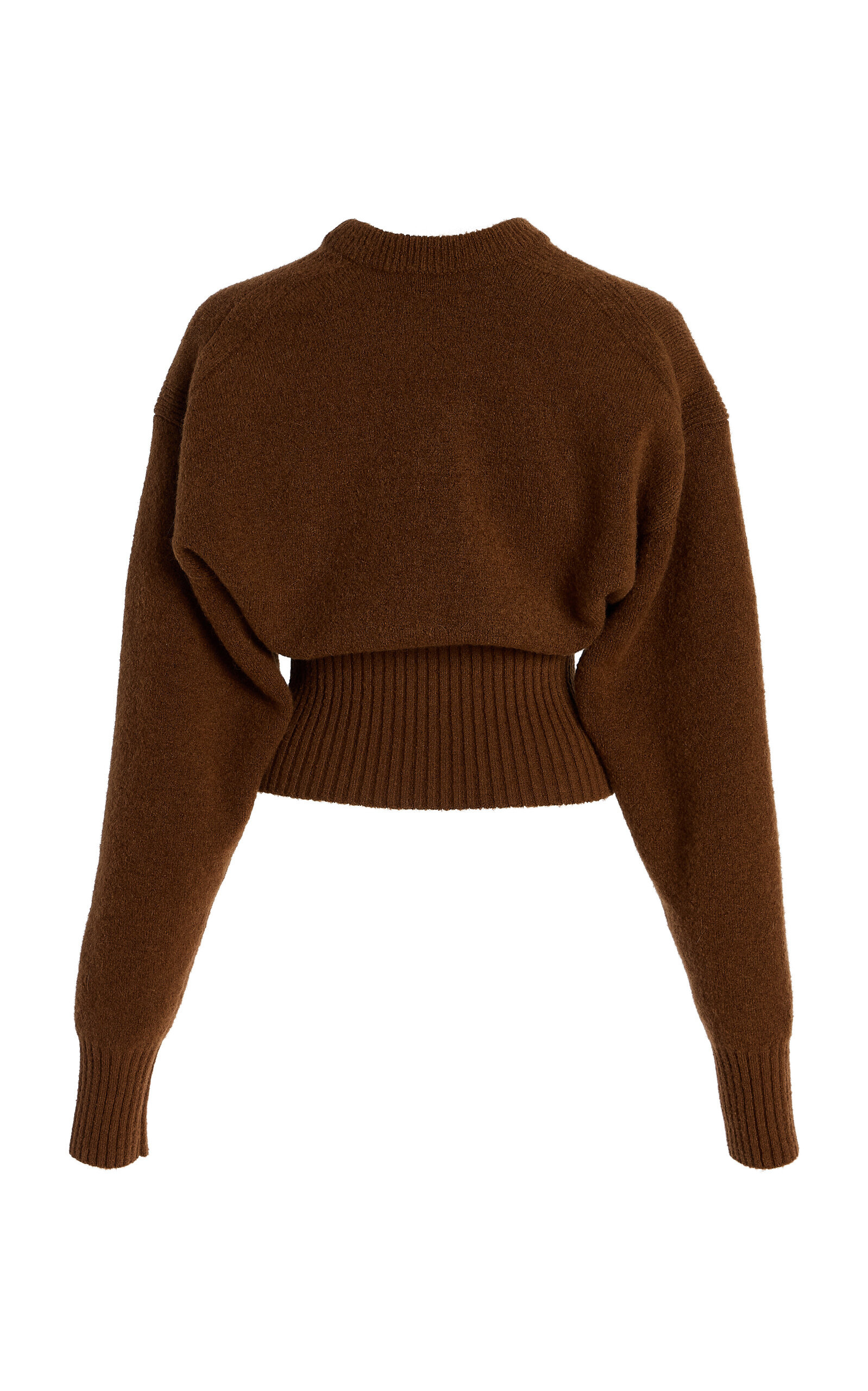 Randi Cropped Wool Sweater brown - 5