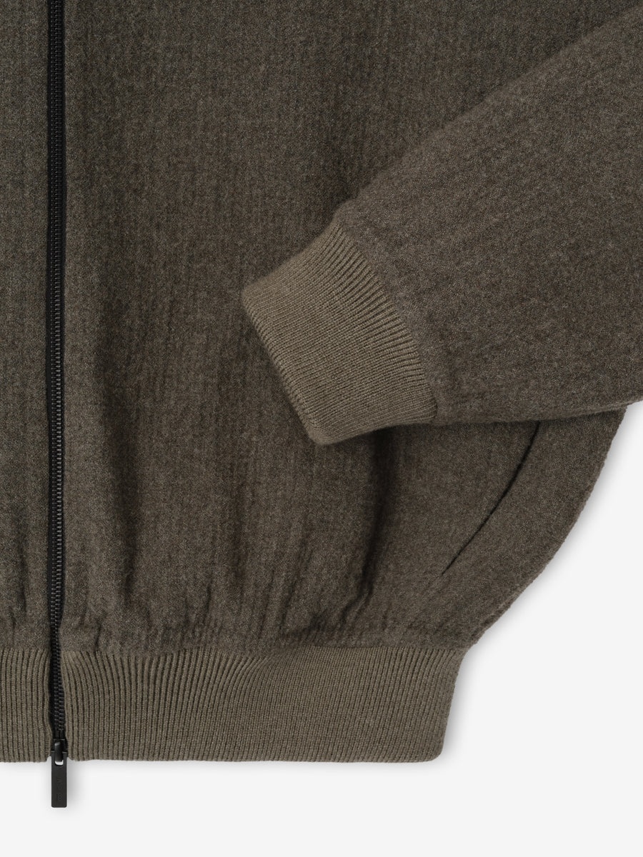 Textured Wool Zip Up Hoodie - 7