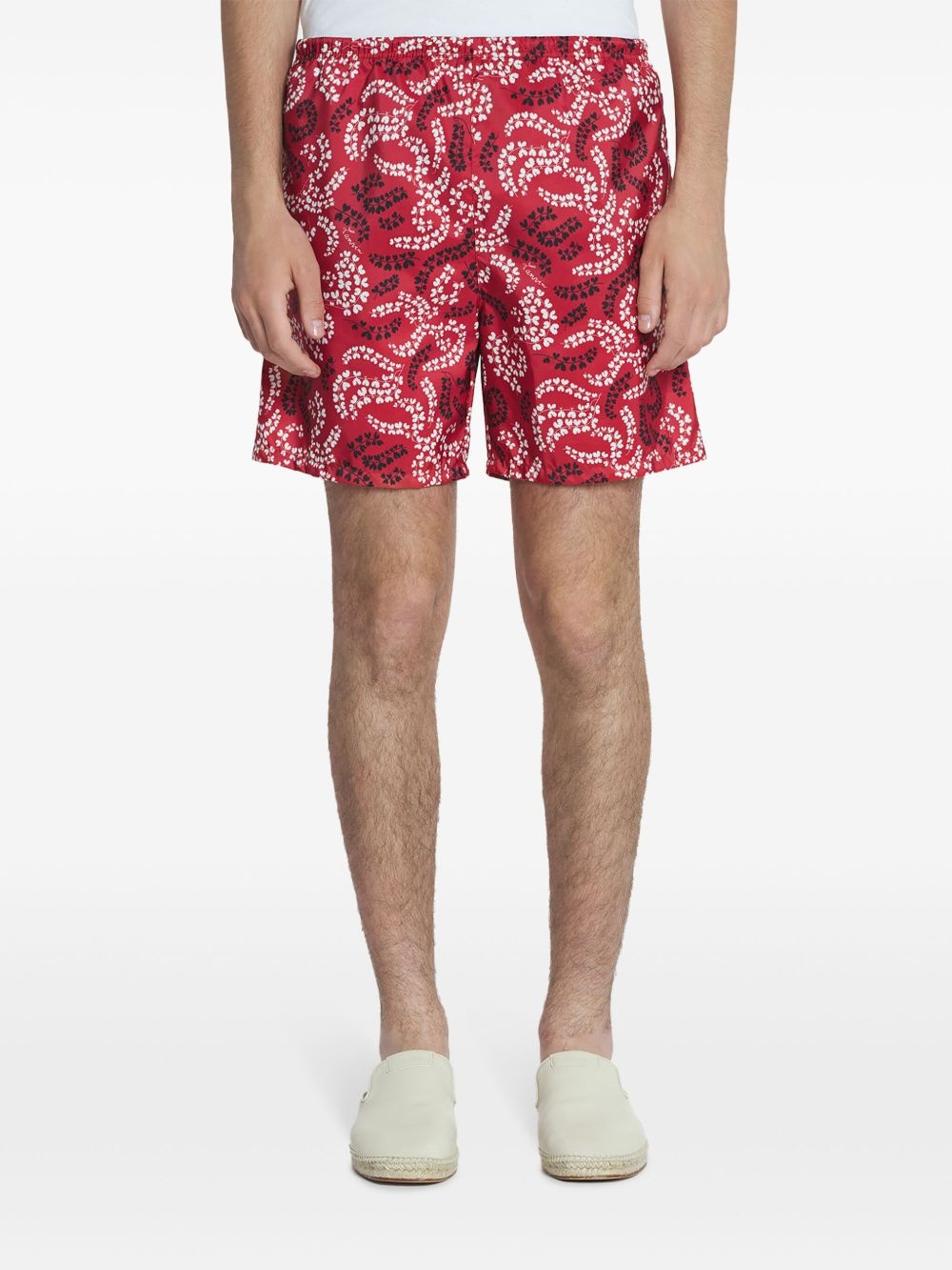 leaf-print swim shorts - 3