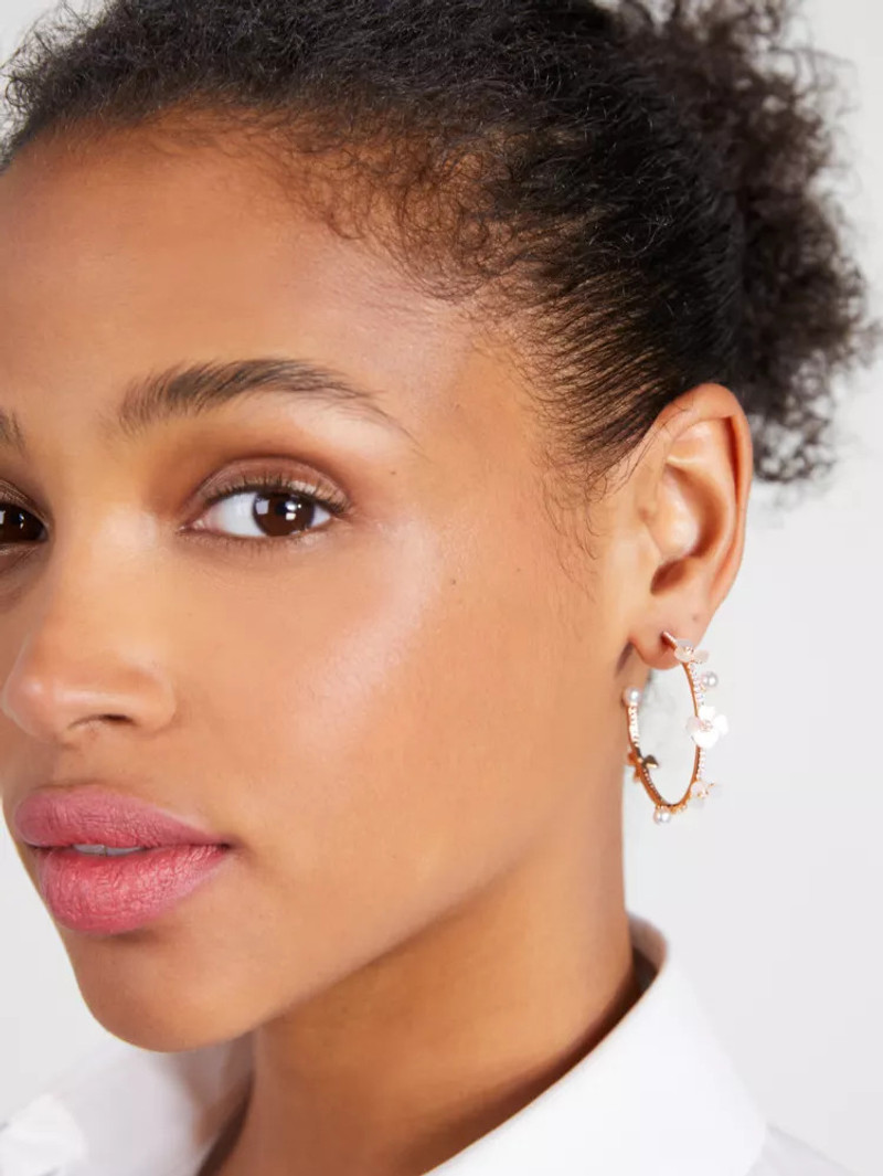 kate spade Precious Pansy Scatter Hoops outlook