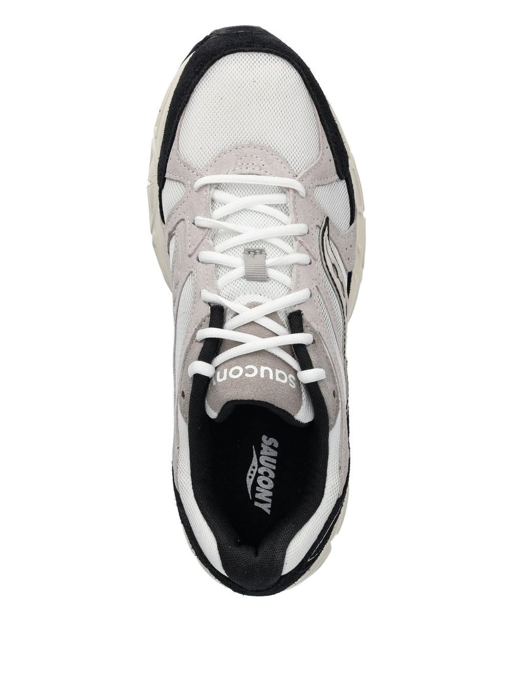 suede panelled mesh low-top sneakers - 2