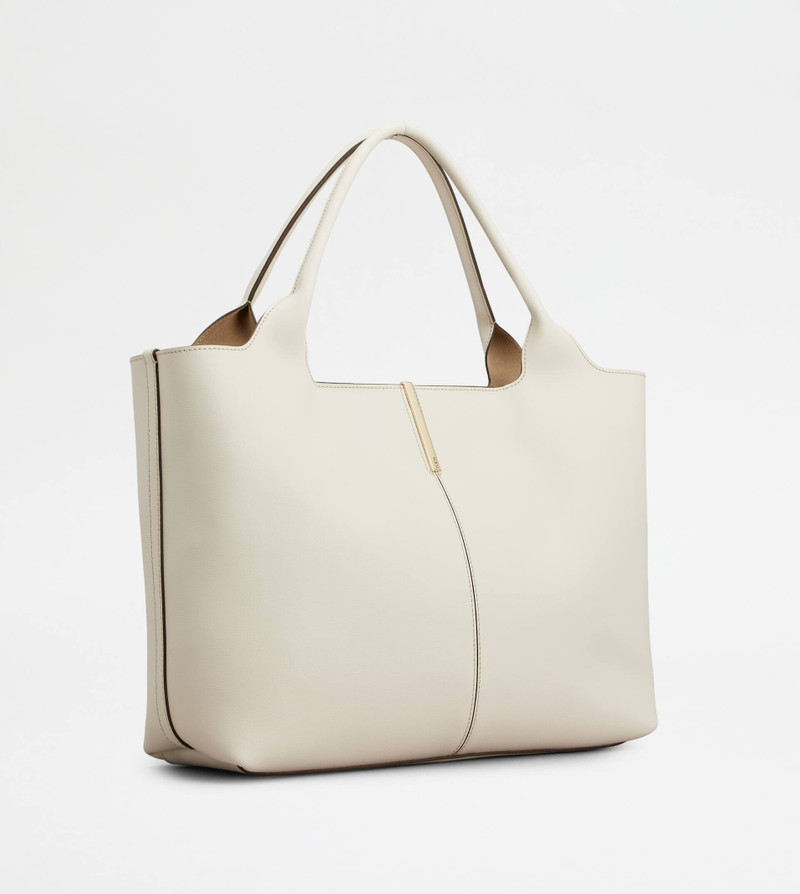 Tod's SHOPPING BAG IN LEATHER MEDIUM-SMALL - WHITE outlook