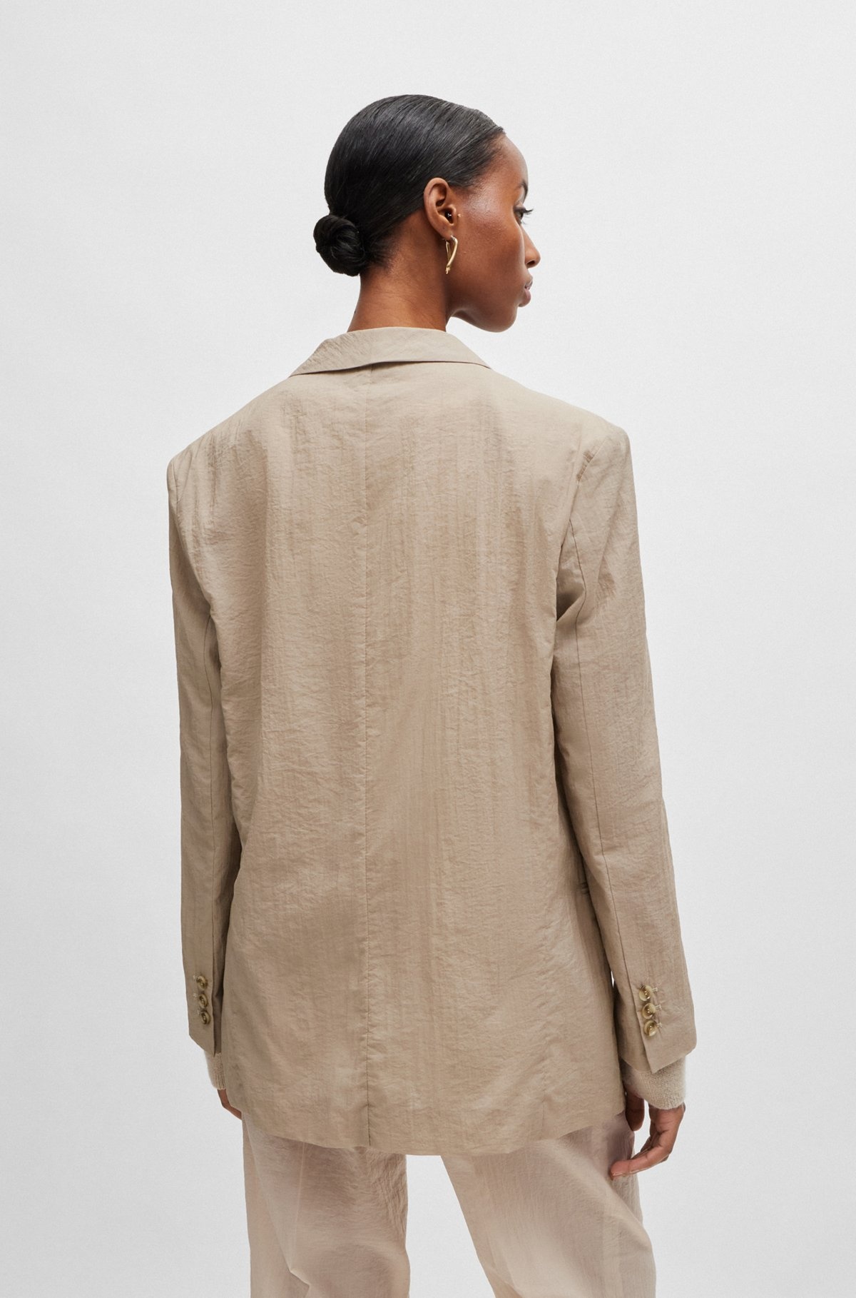 SINGLE-BUTTON JACKET WITH SHAWL LAPELS - 4