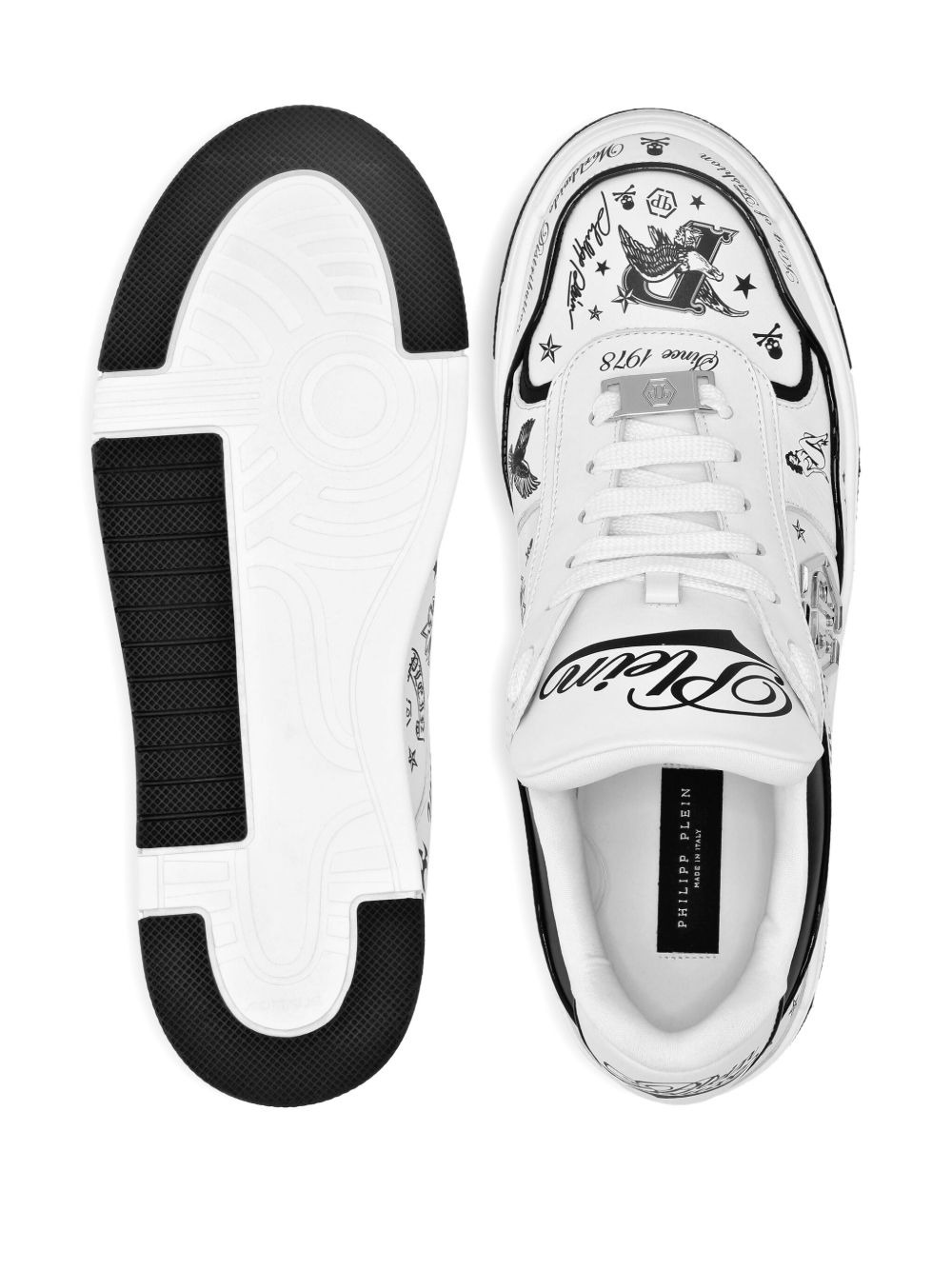 tattoo-print sneakers - 3