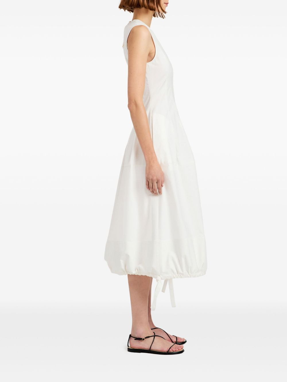 drawstring-hem sleeveless dress - 3