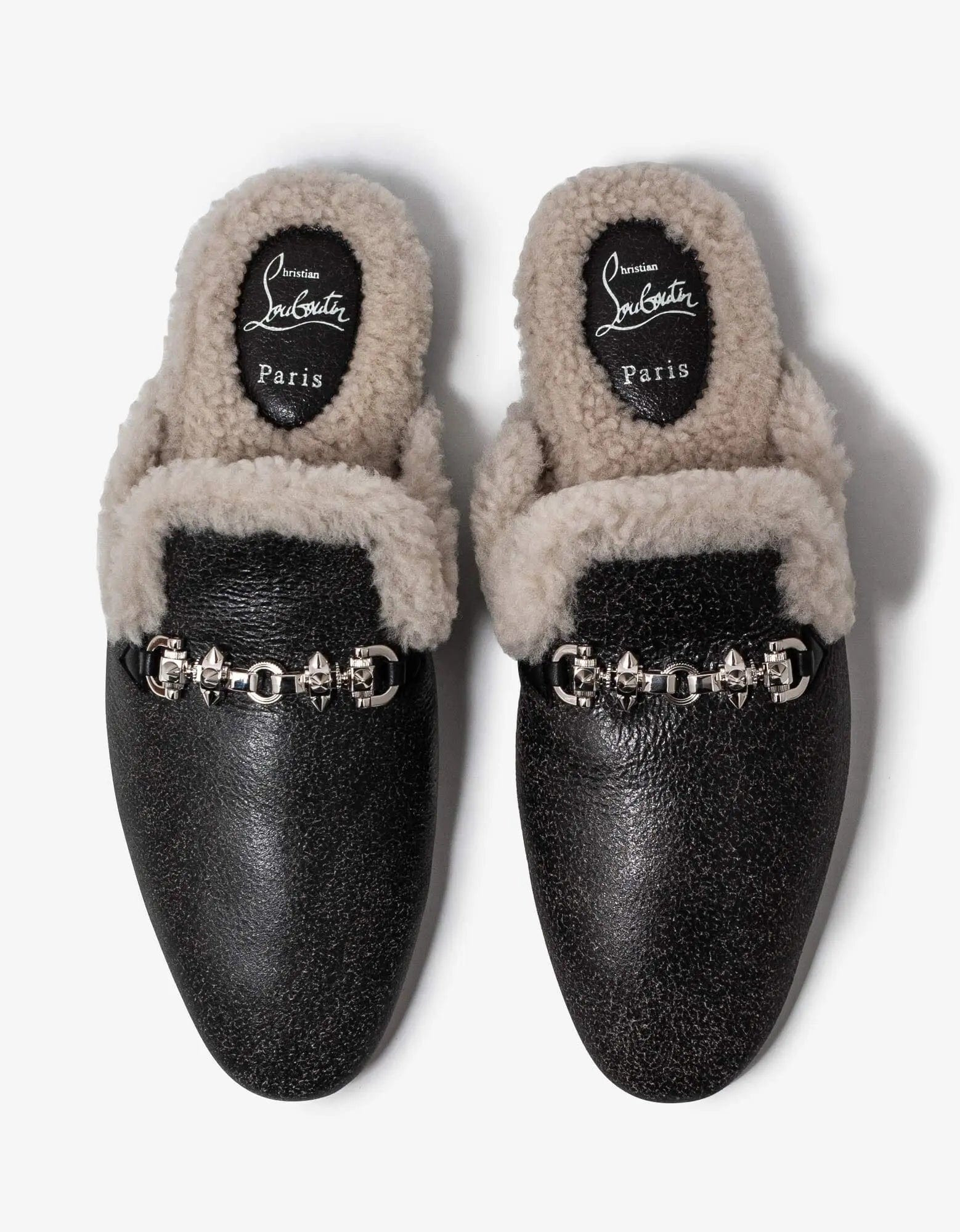 Christian Louboutin Woolito Swing Black Nappa Leather Mules - 4