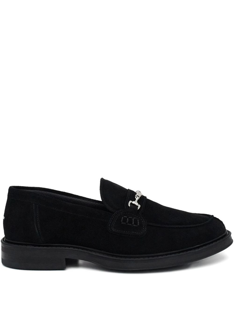 rounded toe suede loafers 1