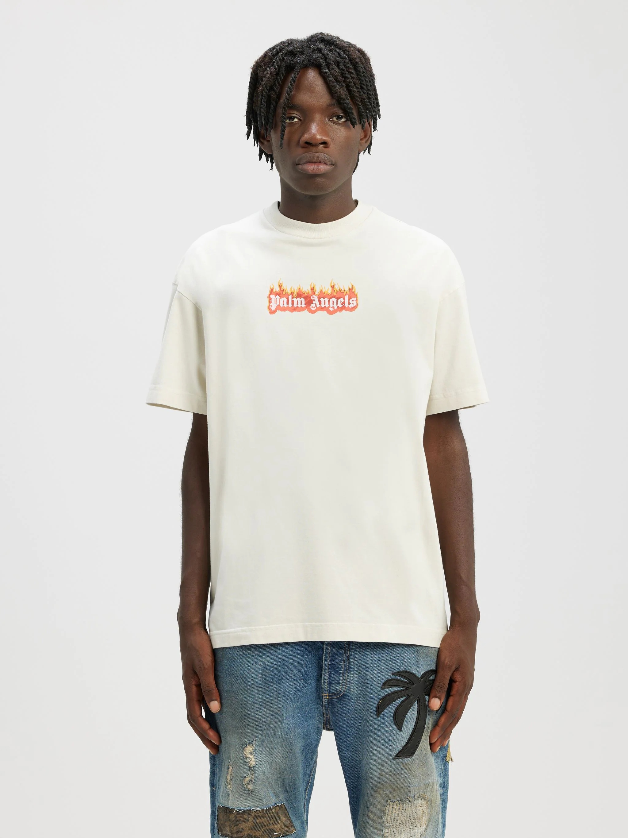 GARMENT DYE BURNING LOGO CLASSIC TEE - 3