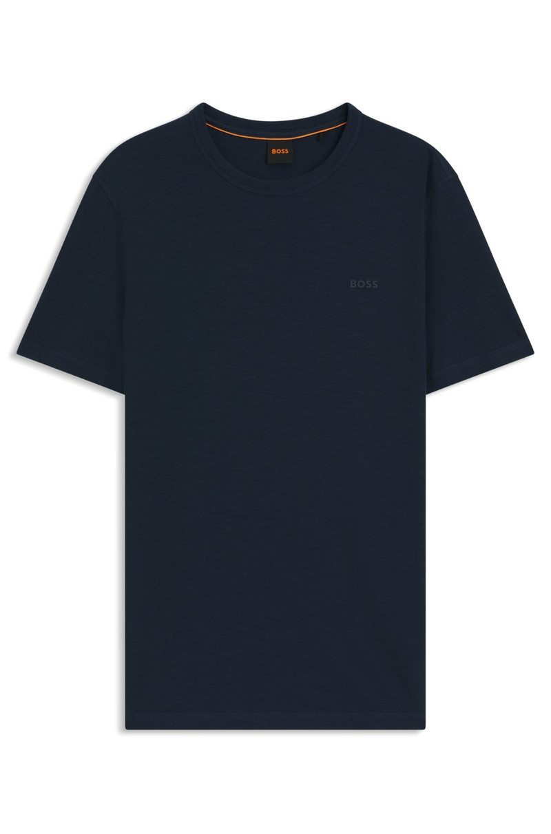 SLUB-COTTON T-SHIRT WITH LOGO DETAIL 1