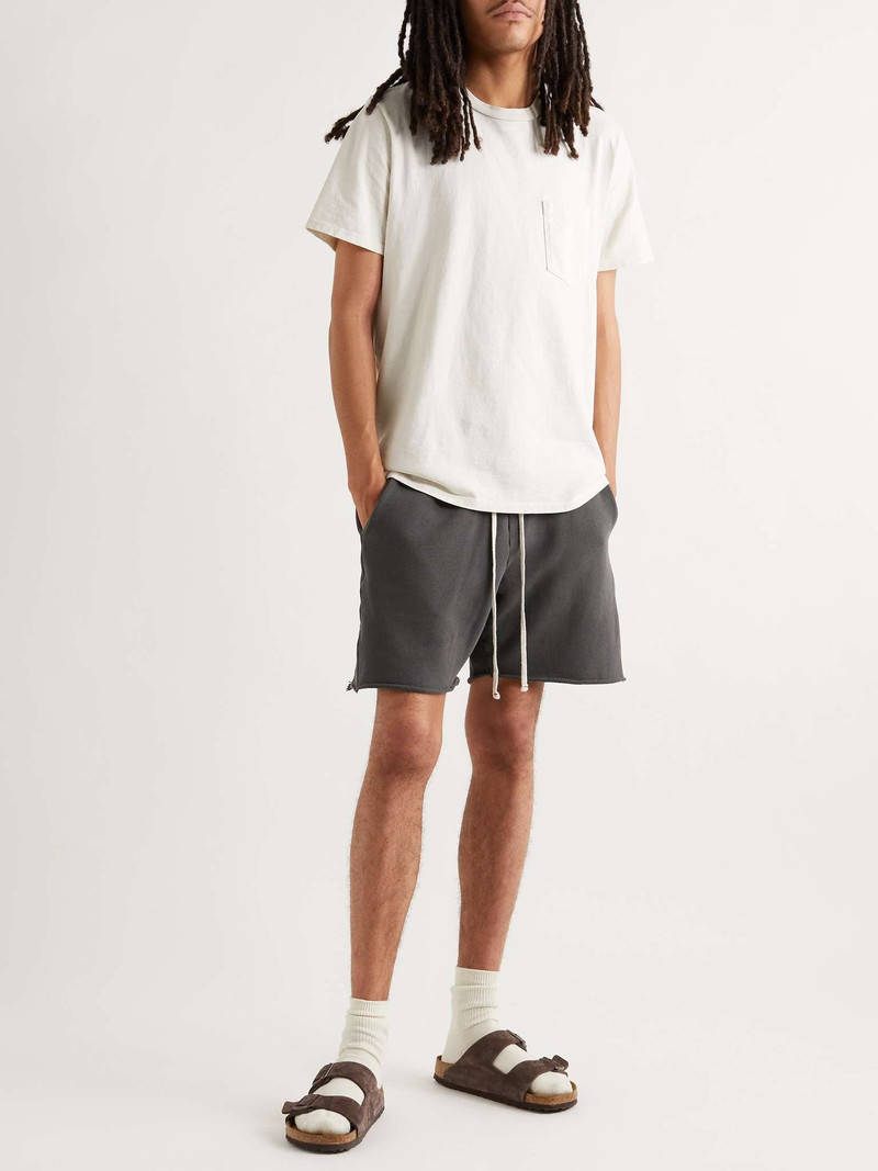 LES TIEN Garment-Dyed Fleece-Back Cotton-Jersey Drawstring Shorts outlook