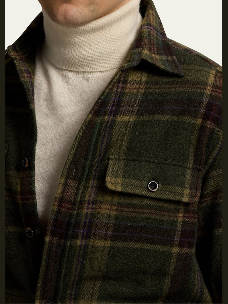 Ralph Lauren Men's Cashmere Plaid Overshirt outlook