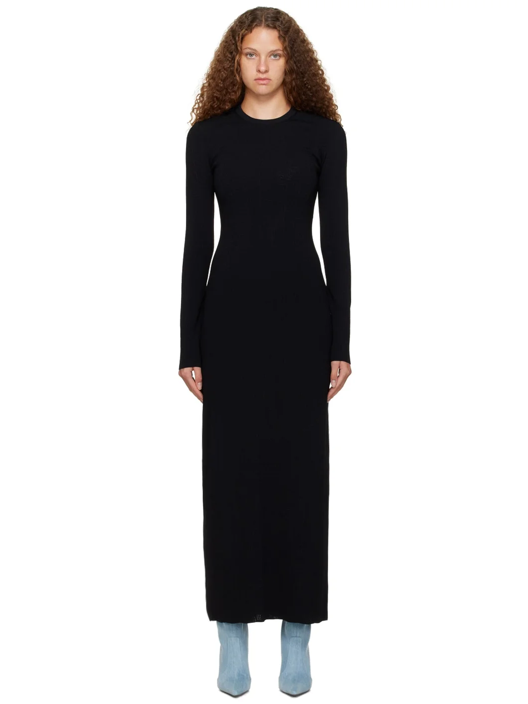 Black Jacquard Maxi Dress - 1