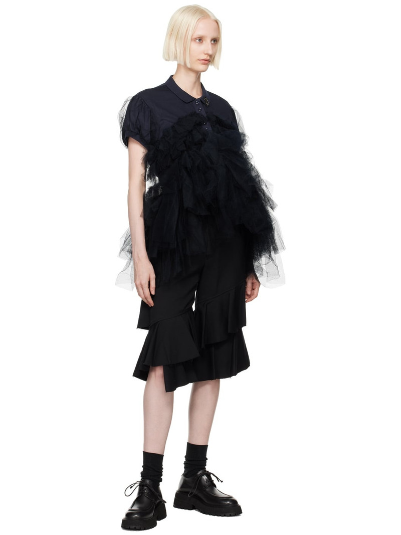 BLACK COMME des GARÇONS Black Ruffled Trousers outlook