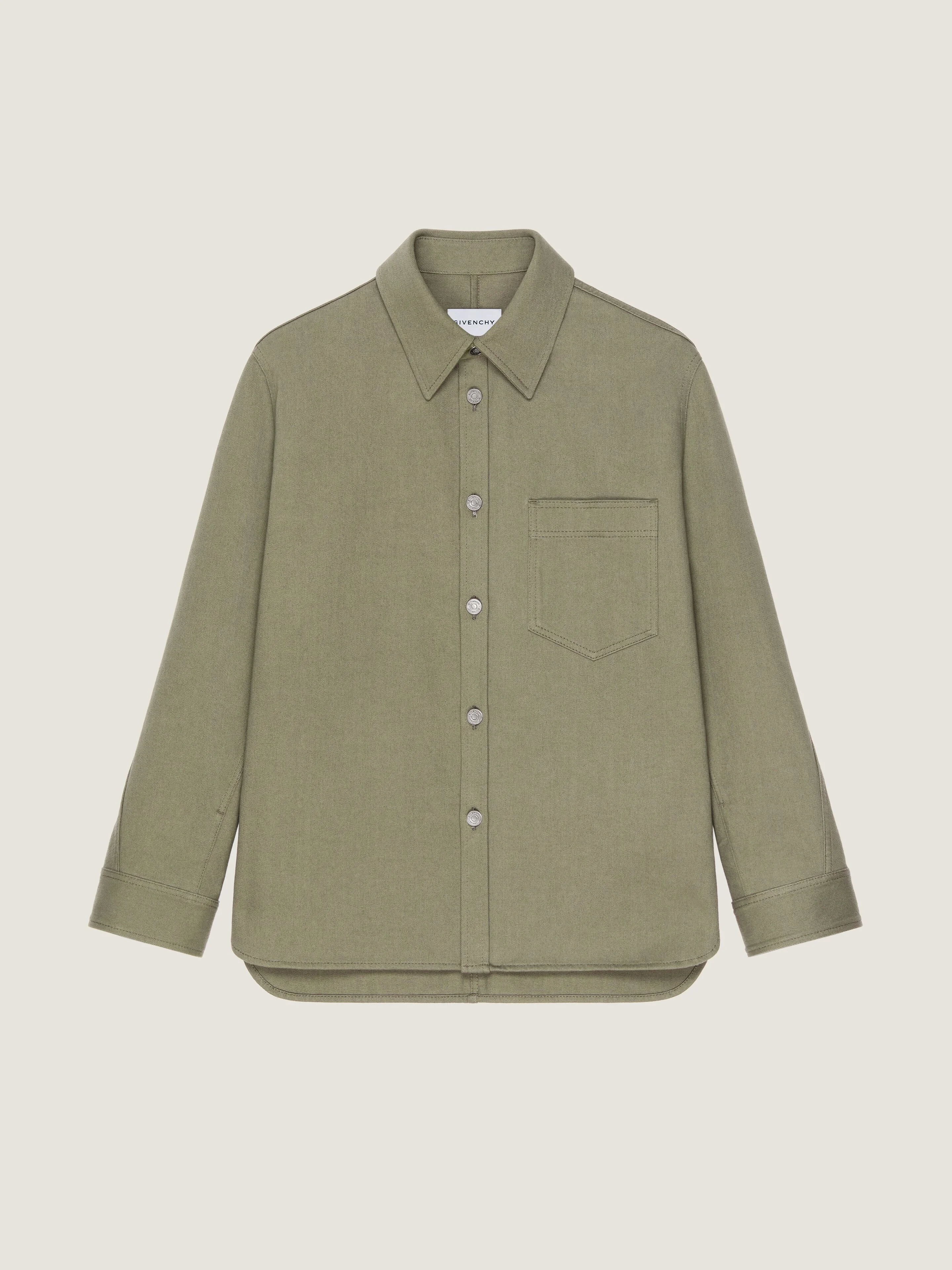 COUTURE SEAM OVERSHIRT IN OVERDYED DENIM - 1