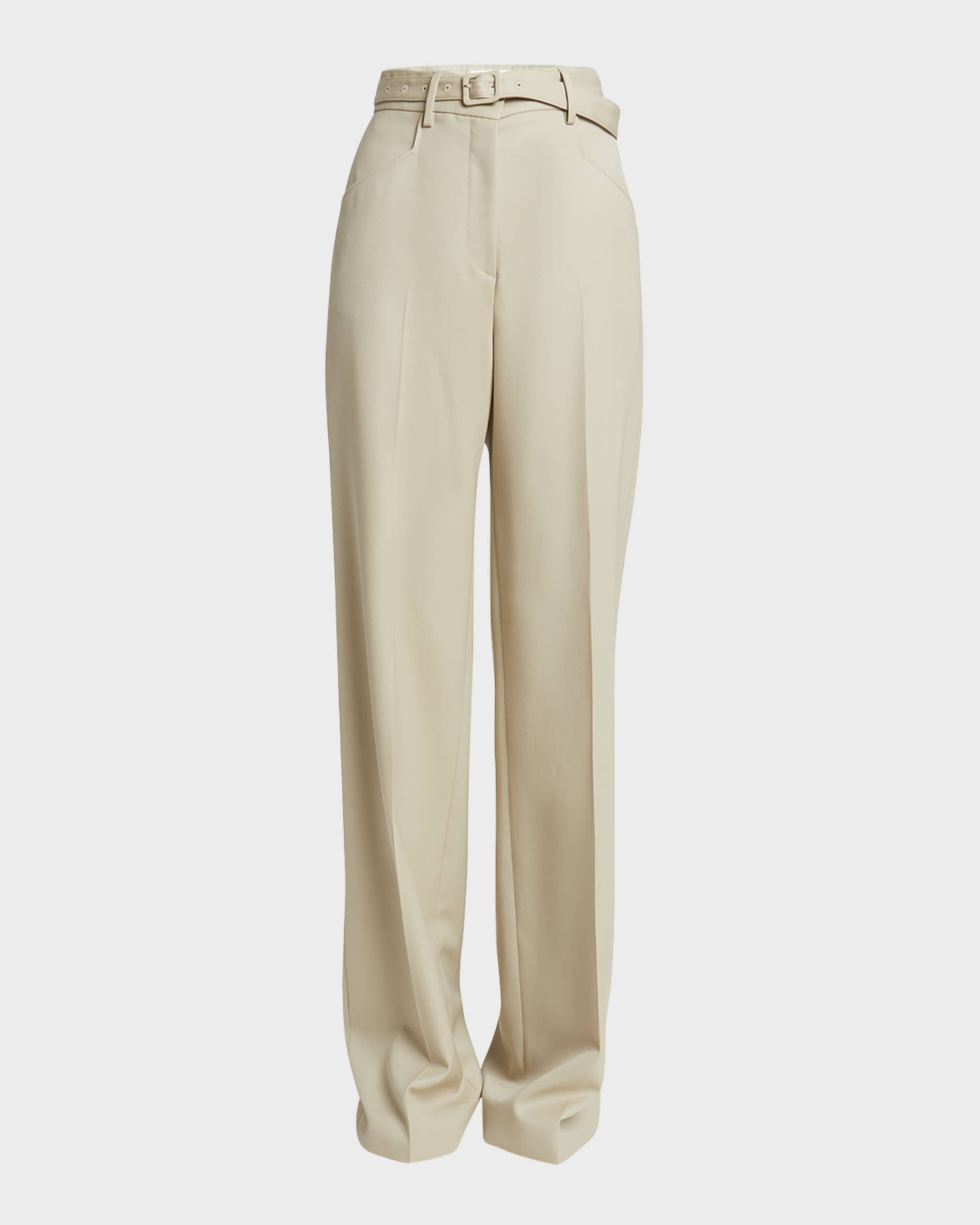Norman Belted Wide-Leg Crepe Pants - 1