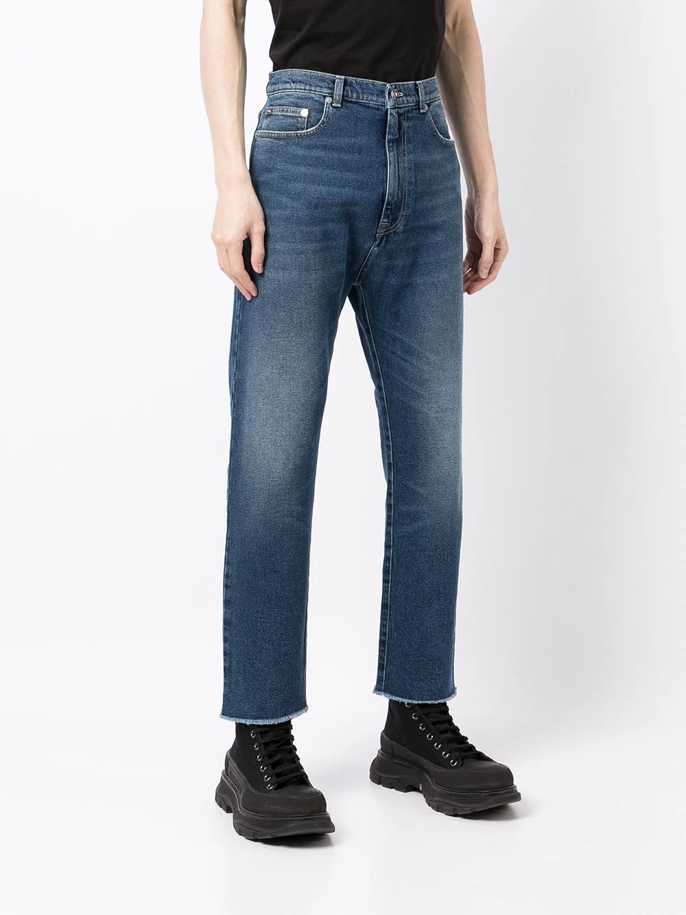 ankle-length straight-leg denim jeans - 3