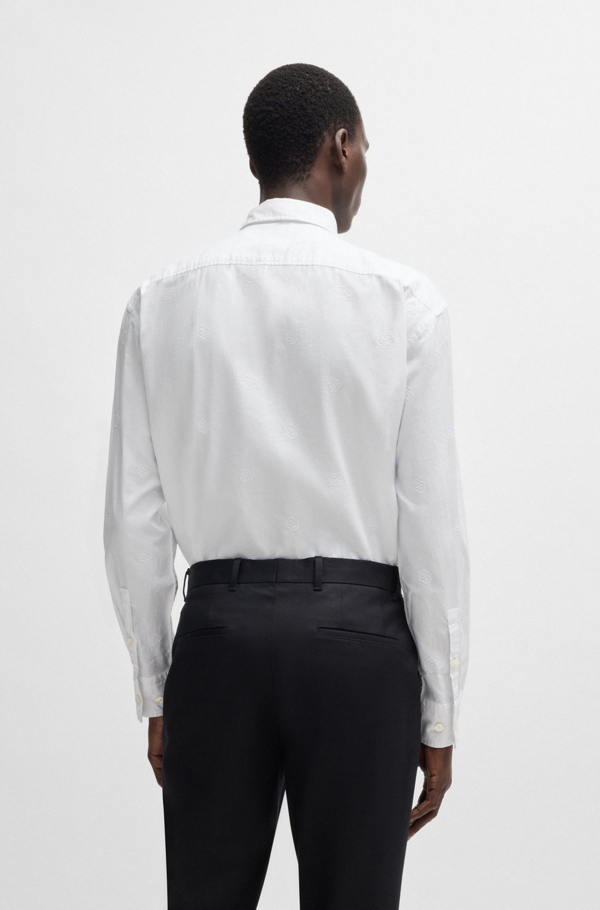 RELAXED-FIT COTTON SHIRT WITH EMBROIDERED DOUBLE B MONOGRAMS - 5