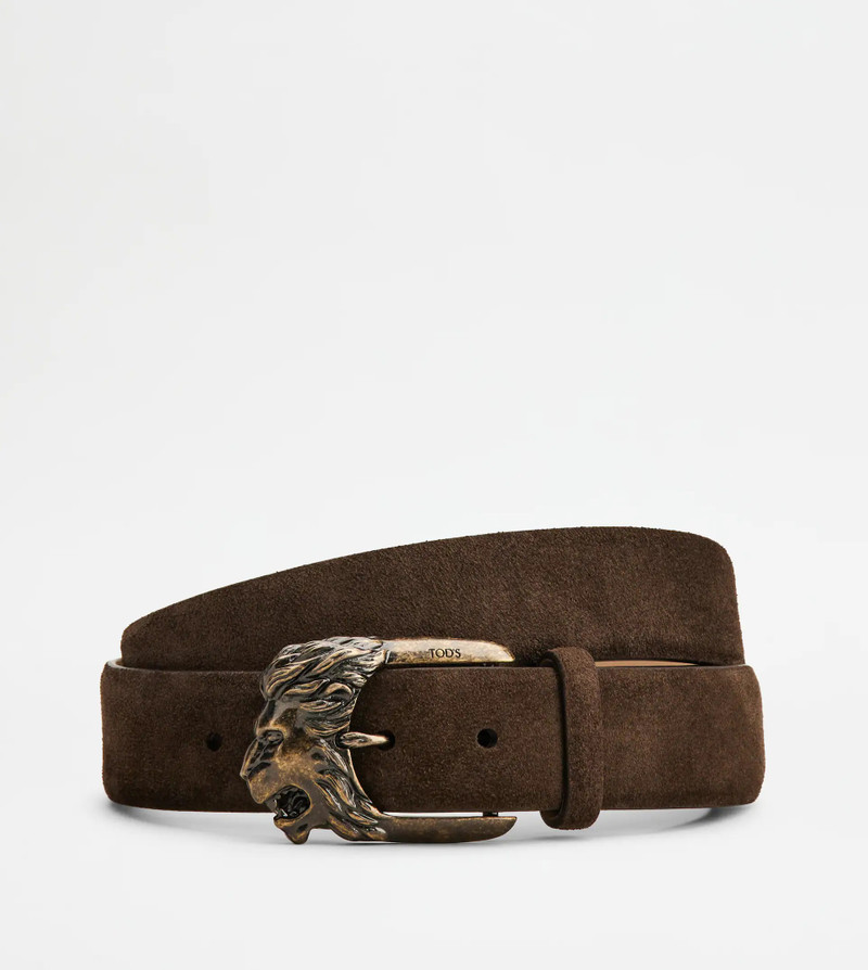 BELT IN SUEDE - BROWN 1