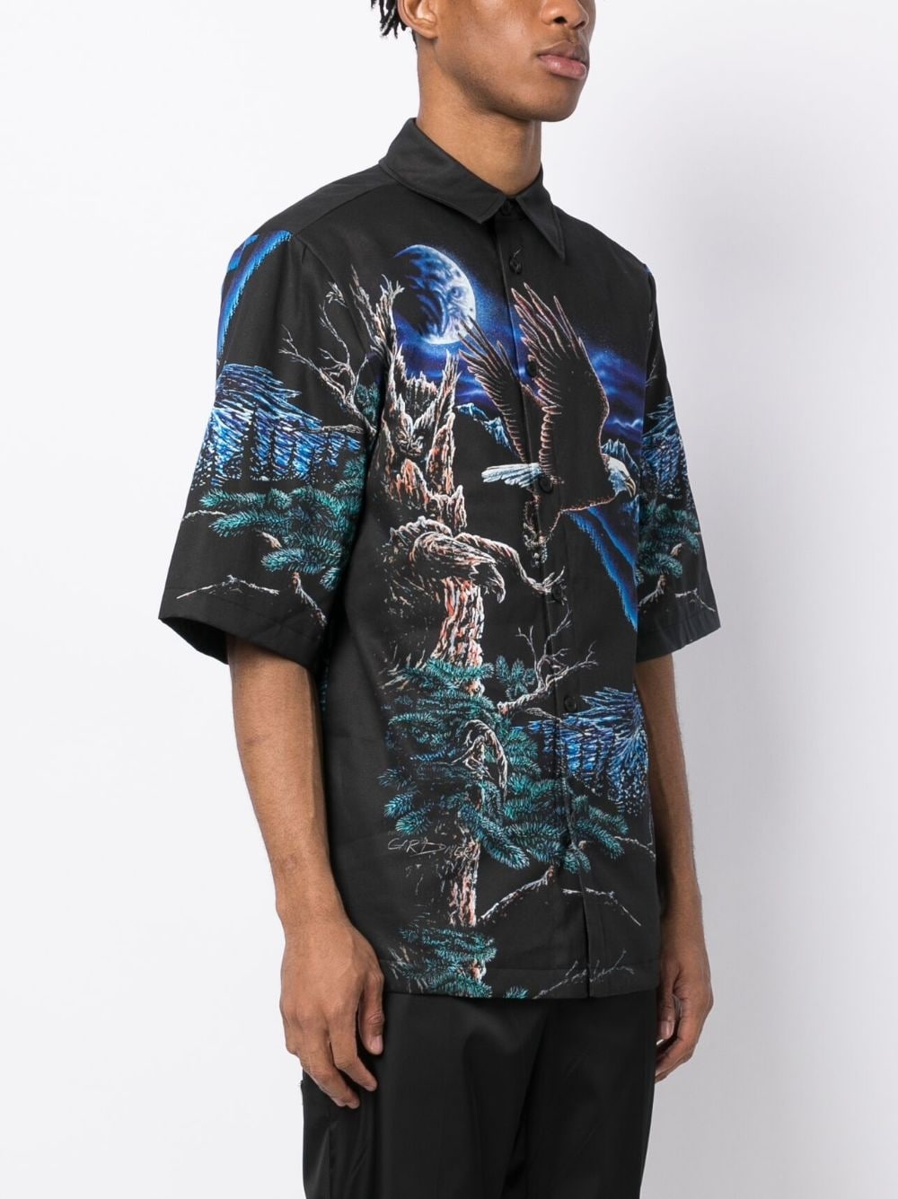 National-print short-sleeve shirt - 3