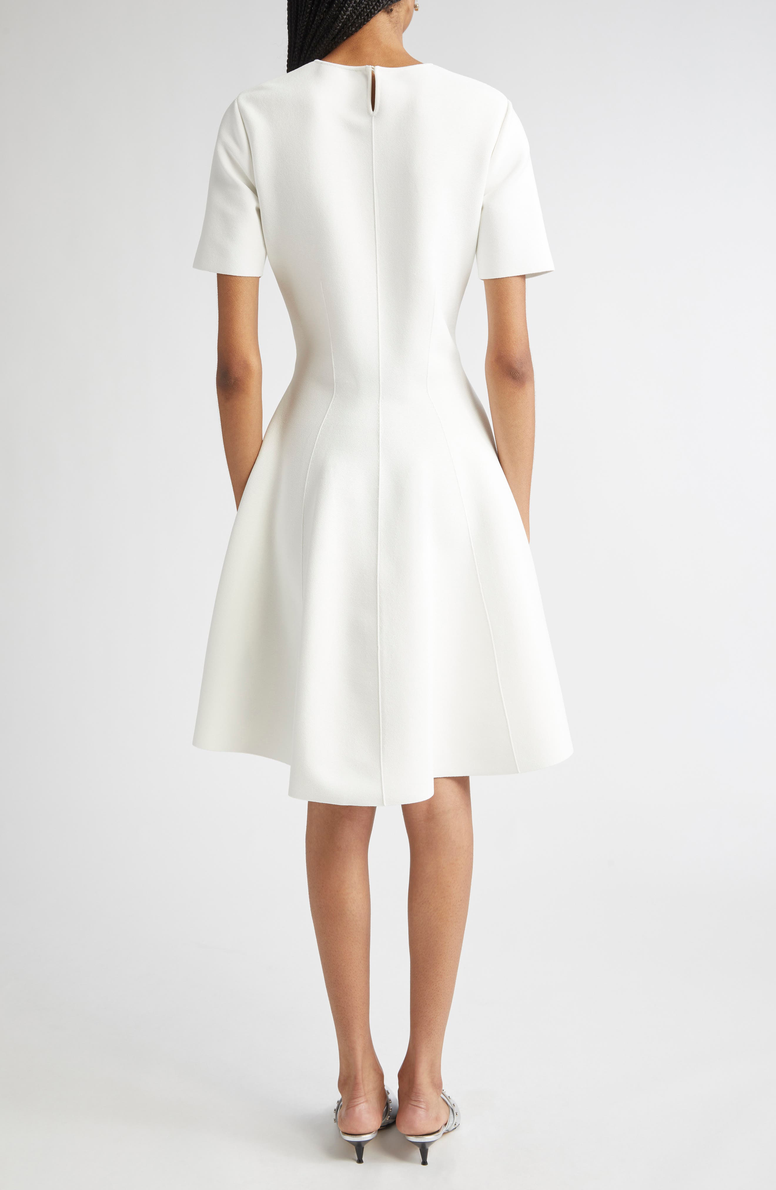 McQueen Jersey Fit & Flare Dress in Ivory at Nordstrom - 2