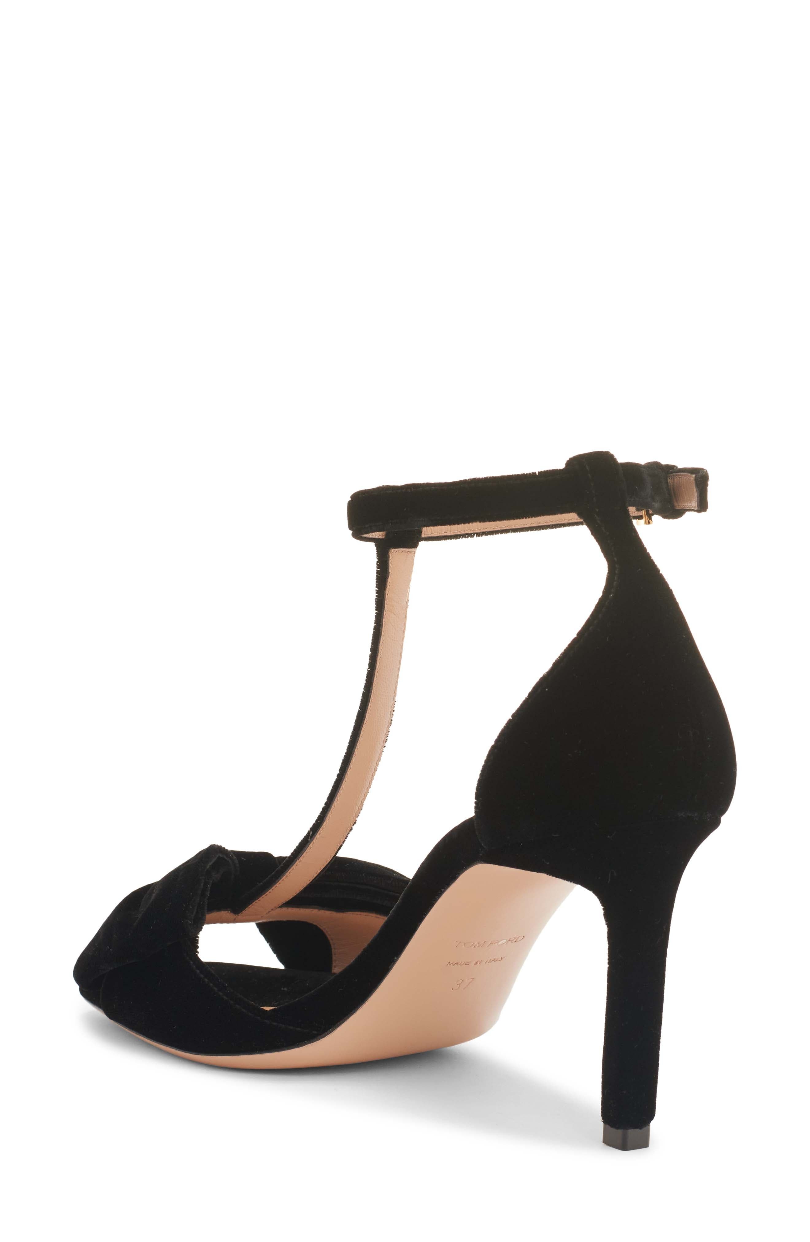 TOM FORD Brigitte Bow Sandal in Black Velvet at Nordstrom - 2