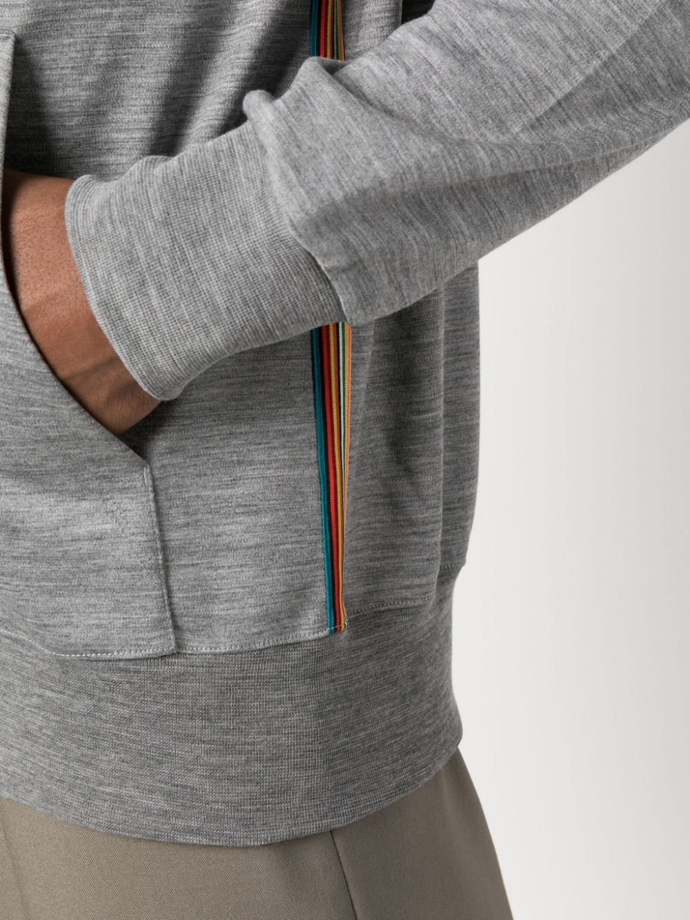 stripe-detail hooded jacket - 5