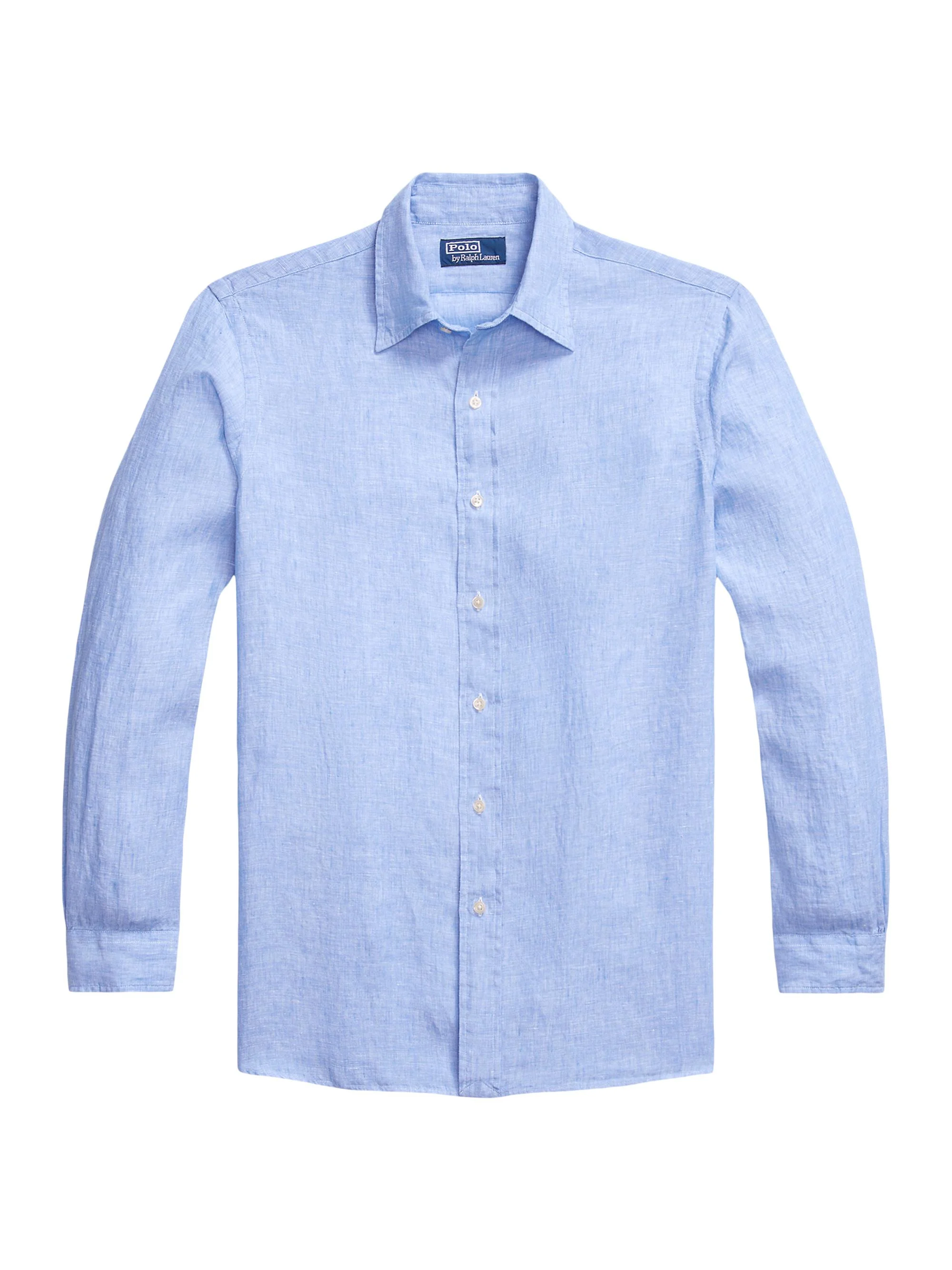 Men's Classic-Fit Linen Shirt - Blue White - 1