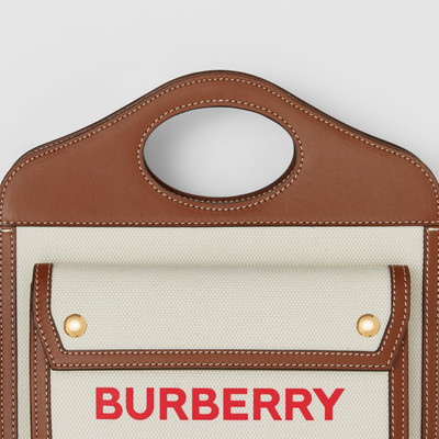 Burberry Mini Two-tone Canvas and Leather Pocket Bag outlook