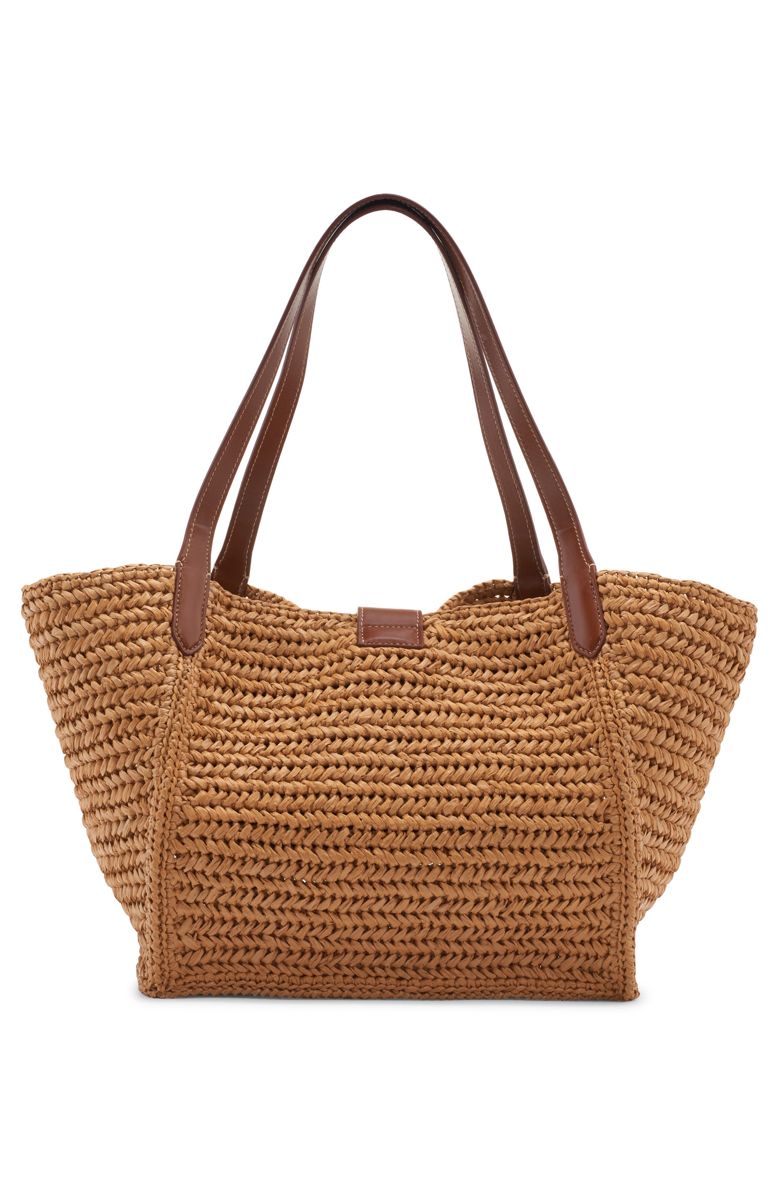 TOM FORD Medium Tara Raffia Tote in 3Jb10 Vanilla/Cuoio at Nordstrom - 3