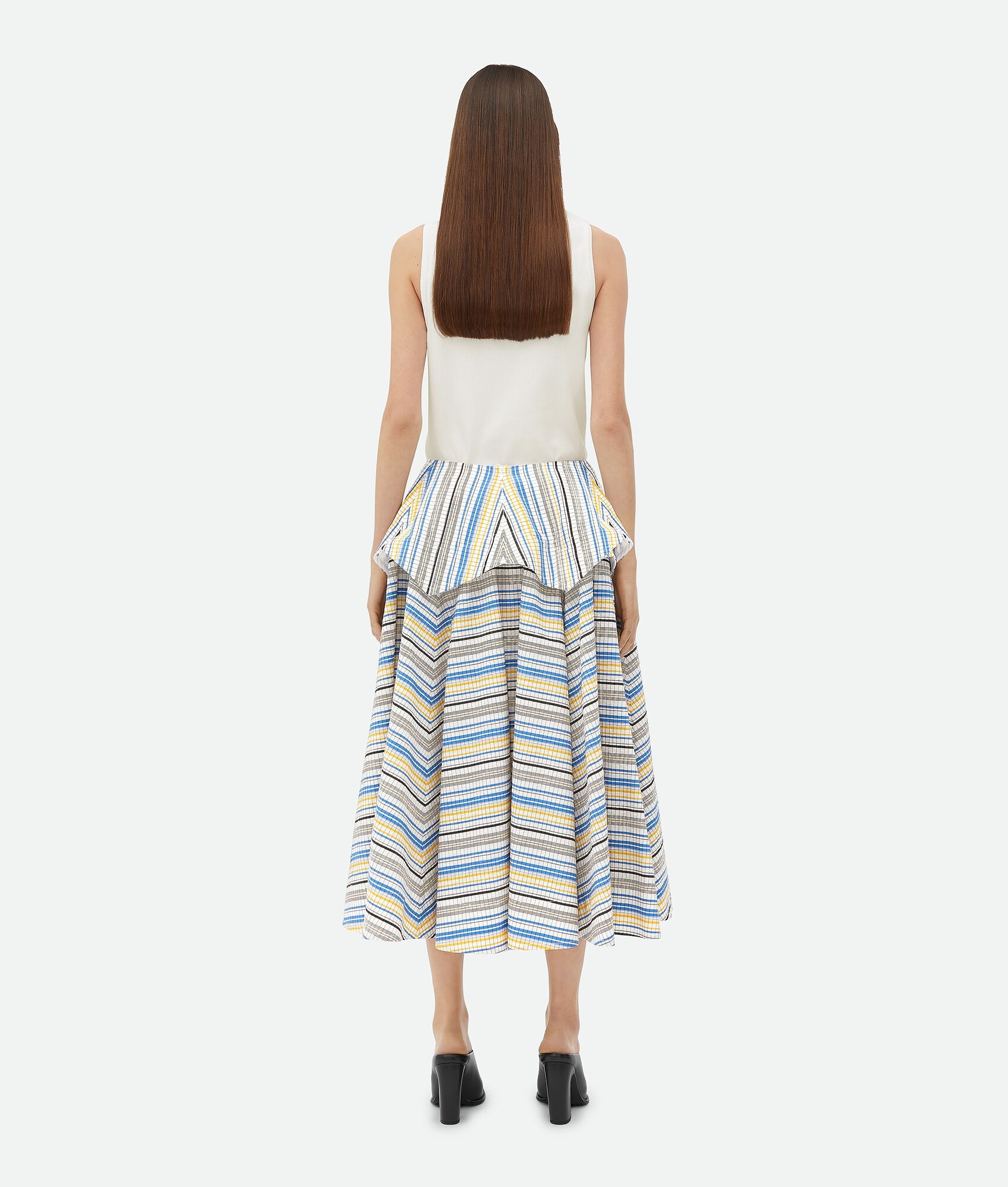 Checked Double Layer Cotton Skirt - 3