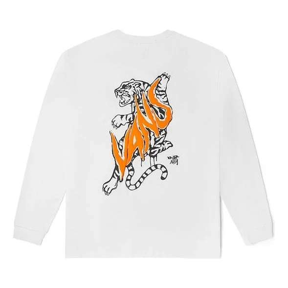 Vans Embroidered Logo Round Neck Long Sleeves Couple Style White VN0002BRWHT - 1