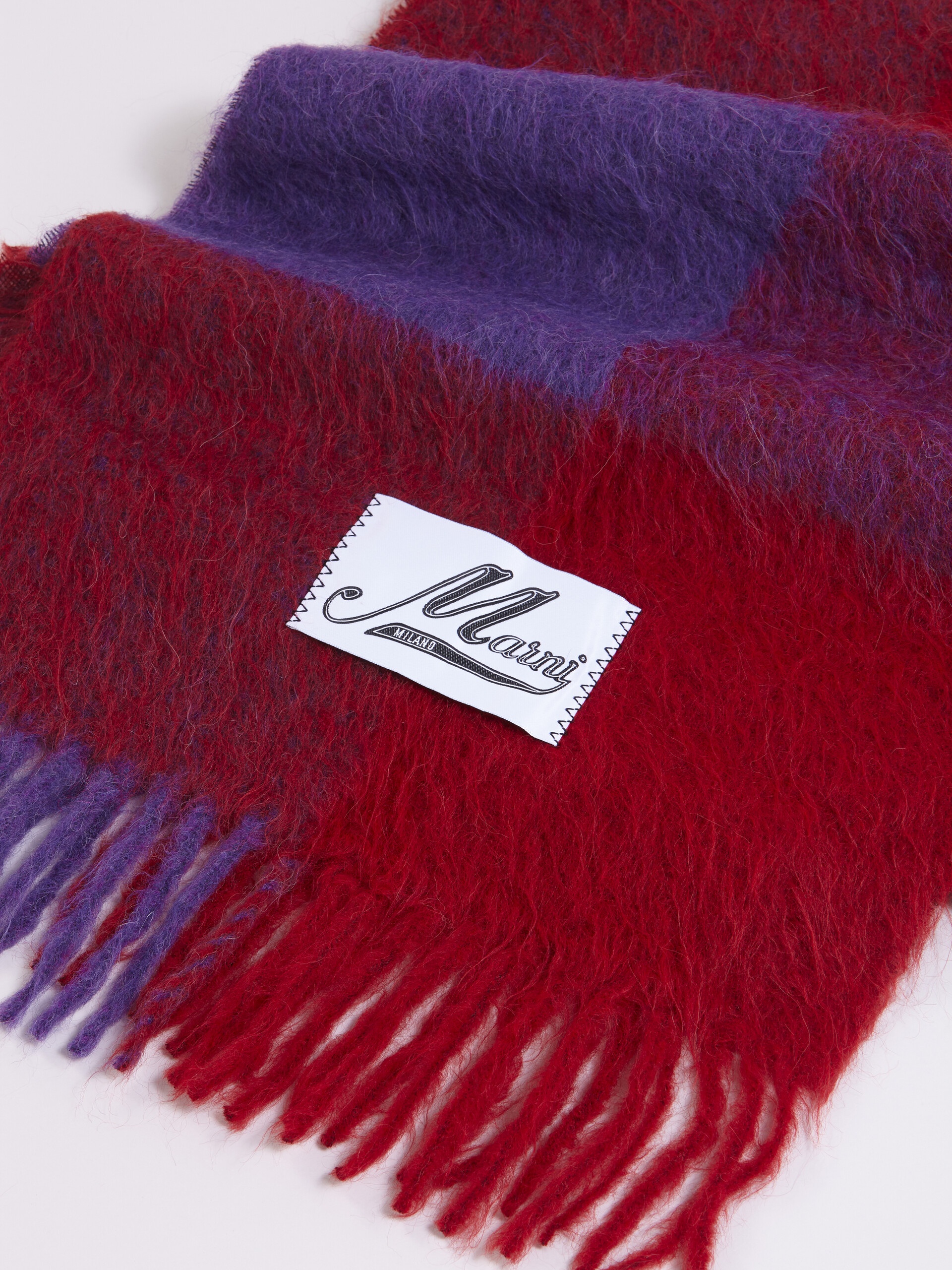 CHECK MOHAIR BLEND SCARF - 3