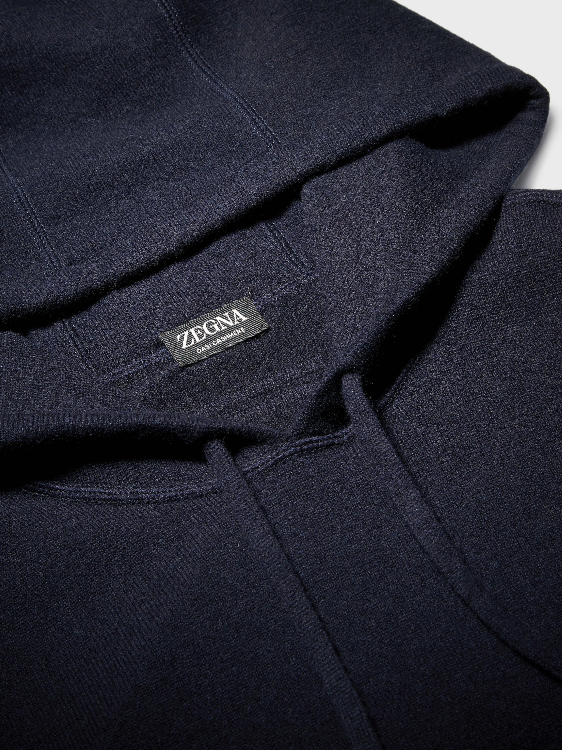 NAVY BLUE OASI CASHMERE HOODIE - 4