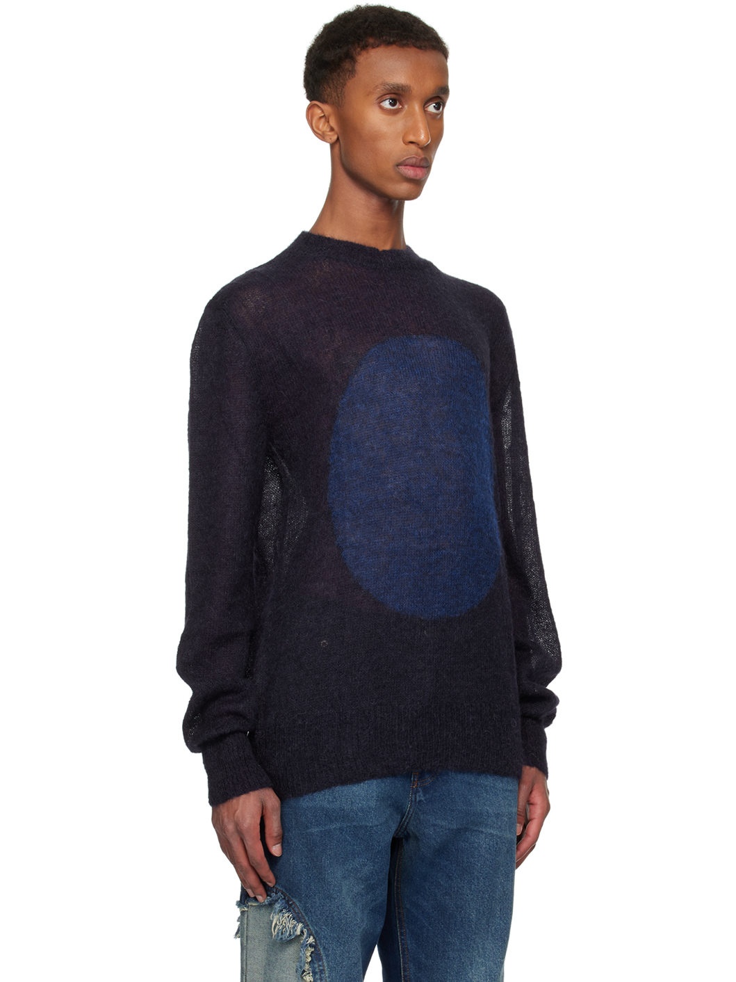 Navy Open Heart Sweater - 2